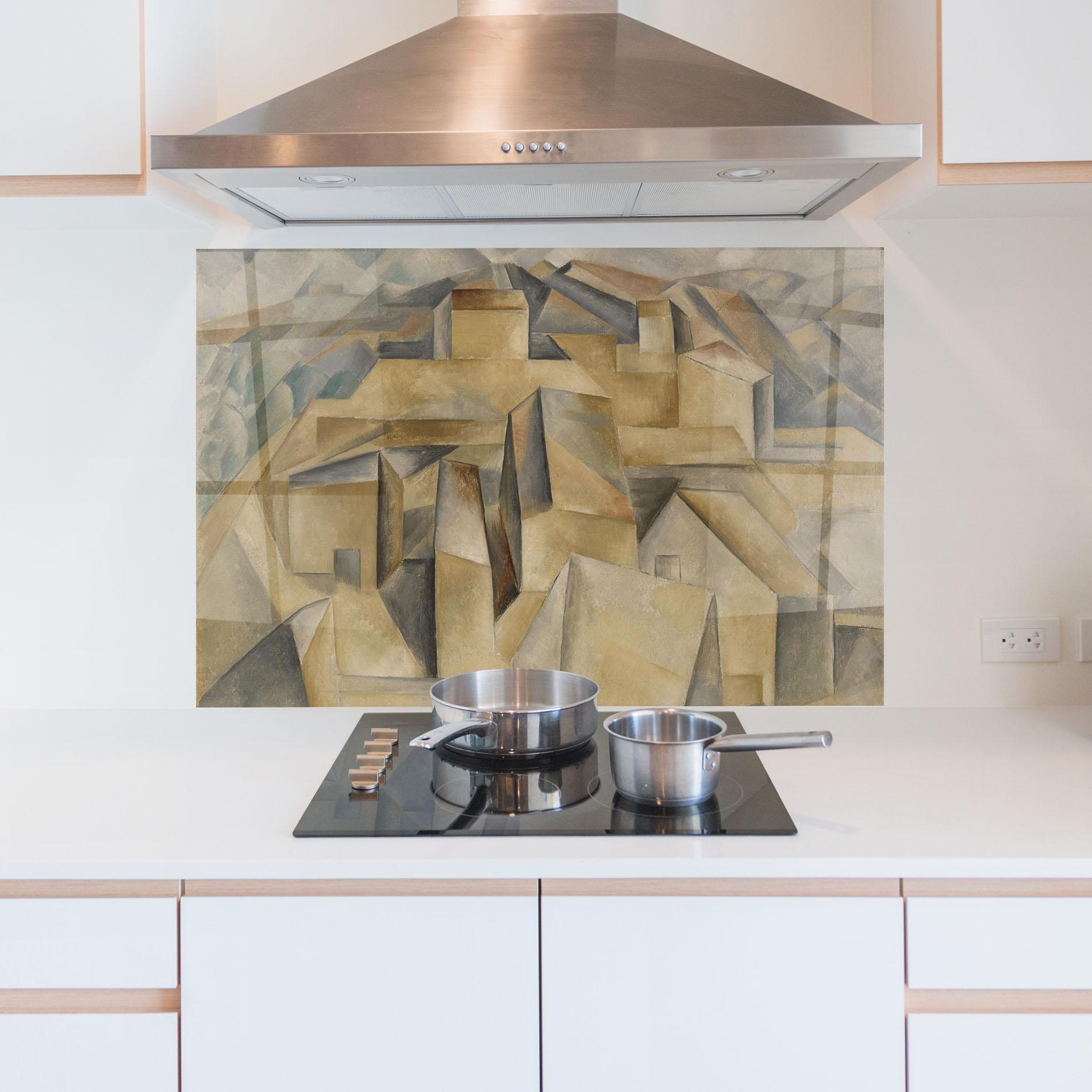 Küchenrückwand Glas Houses On The Hill mockup 5