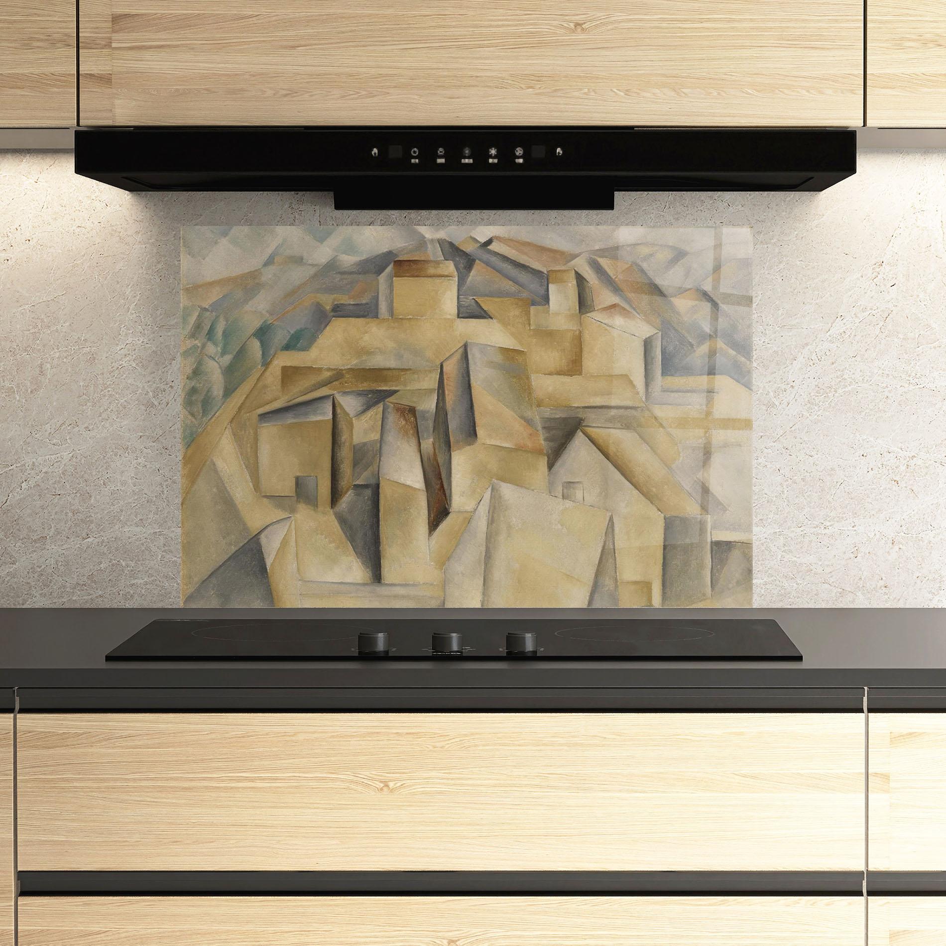 Küchenrückwand Glas Houses On The Hill mockup 3