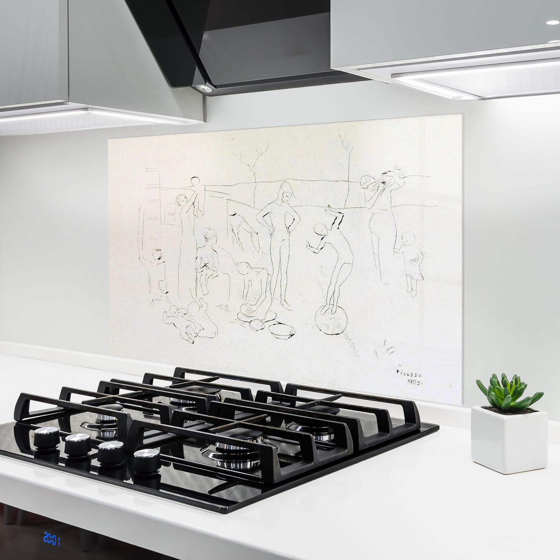 Küchenrückwand Glas The Acrobats mockup 6