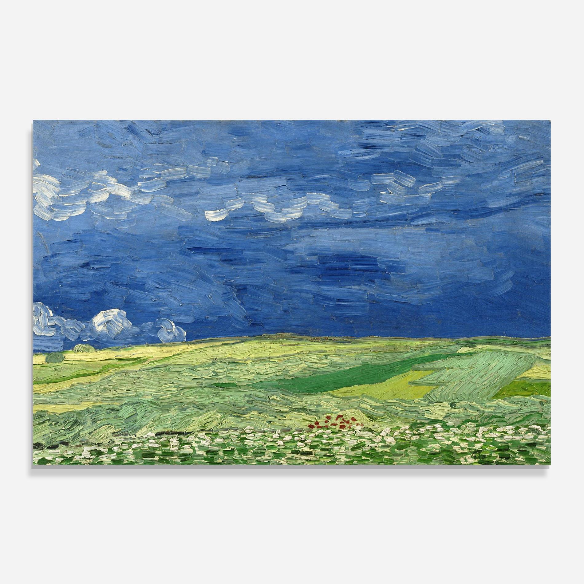 Küchenrückwand Glas Wheatfield Thunderclouds mockup 0