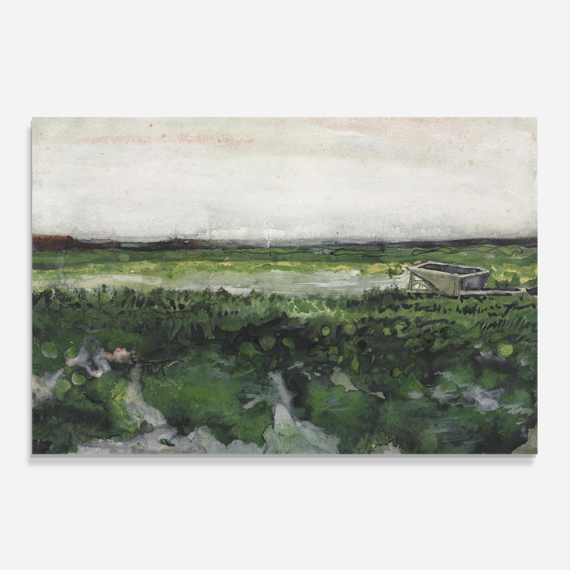 Küchenrückwand Glas Wheelbarrow mockup 0