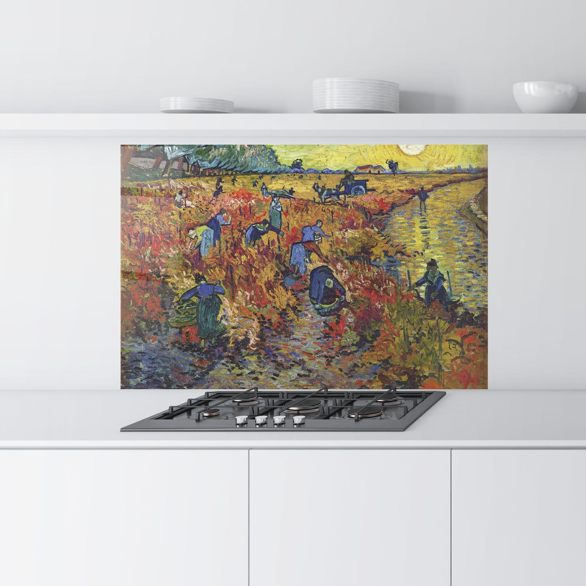 Küchenrückwand Glas The Red Vineyard mockup 9