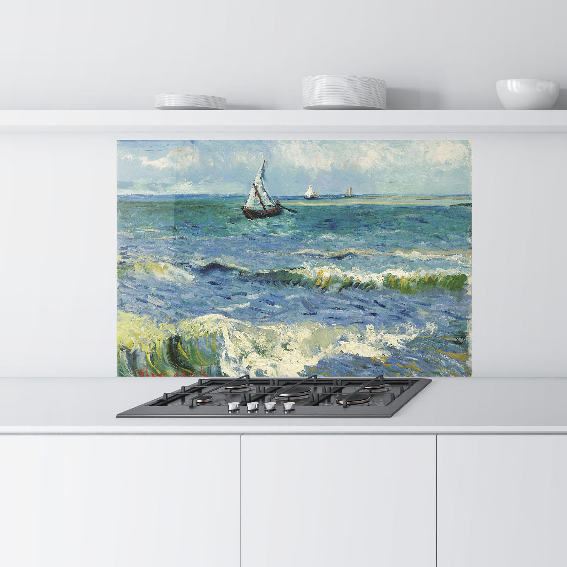 Küchenrückwand Glas Zeegezicht Saintes Maries mockup 9