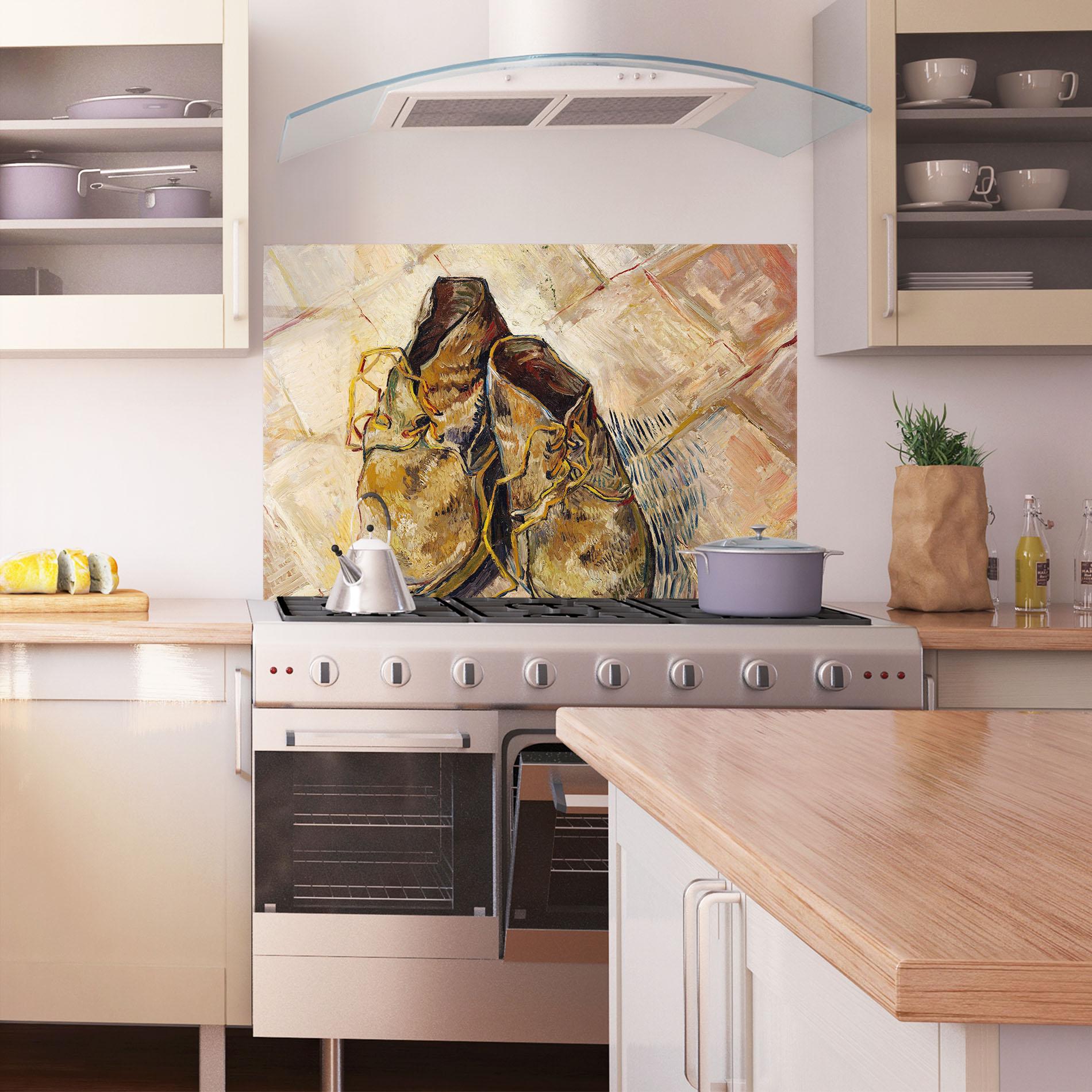 Küchenrückwand Glas Shoes Van Gogh mockup 1