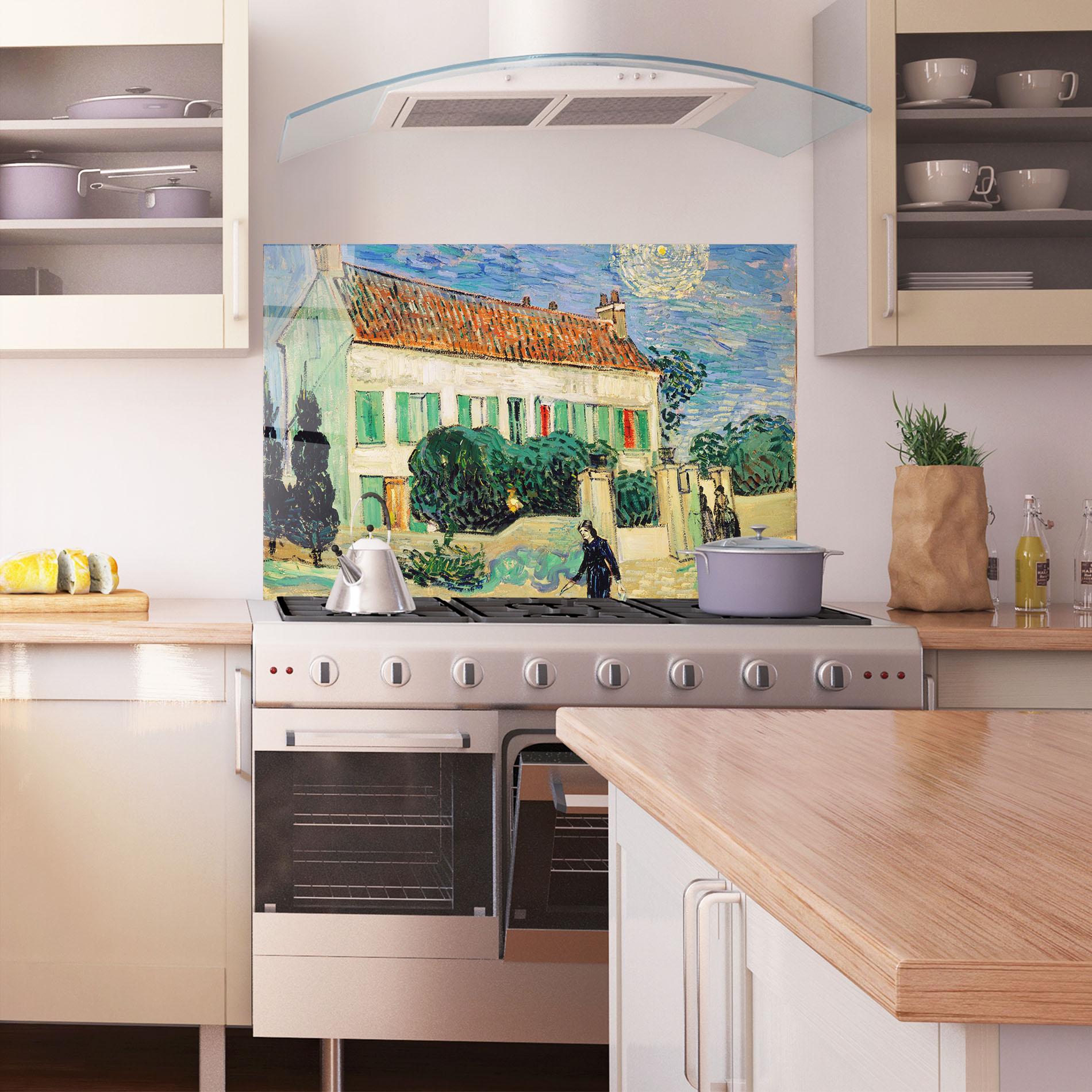 Küchenrückwand Glas White House Night mockup 1