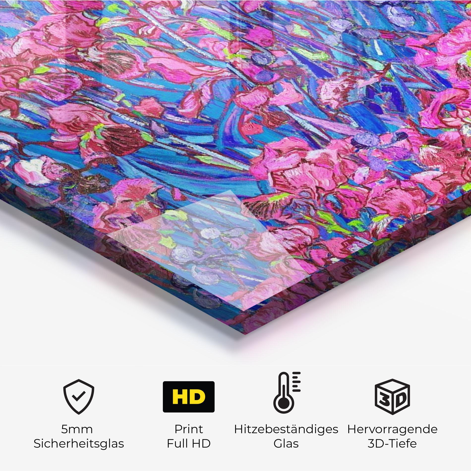 Küchenrückwand Glas Van Gogh Irises mockup 2