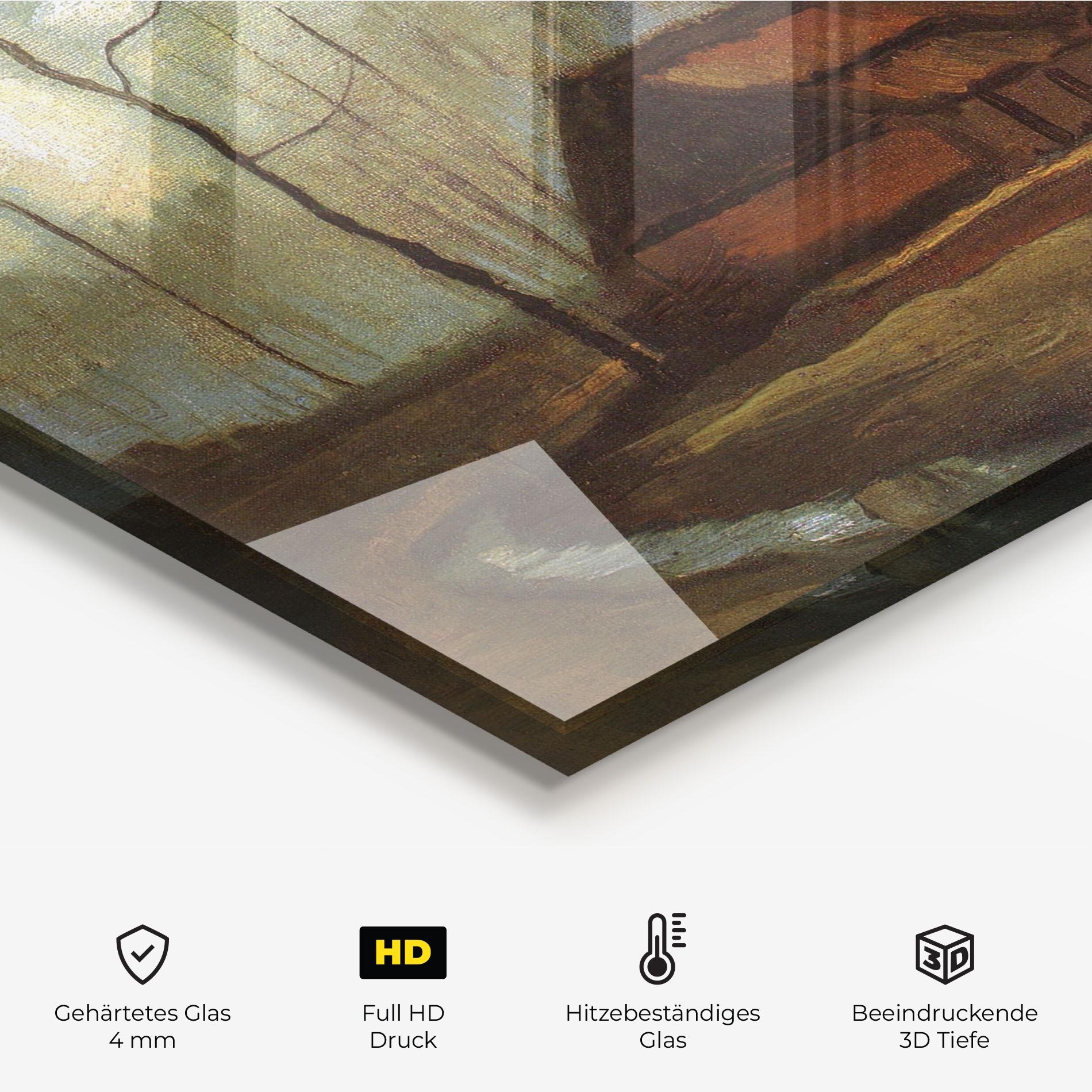 Küchenrückwand Glas Farmhouses Among Trees mockup 2