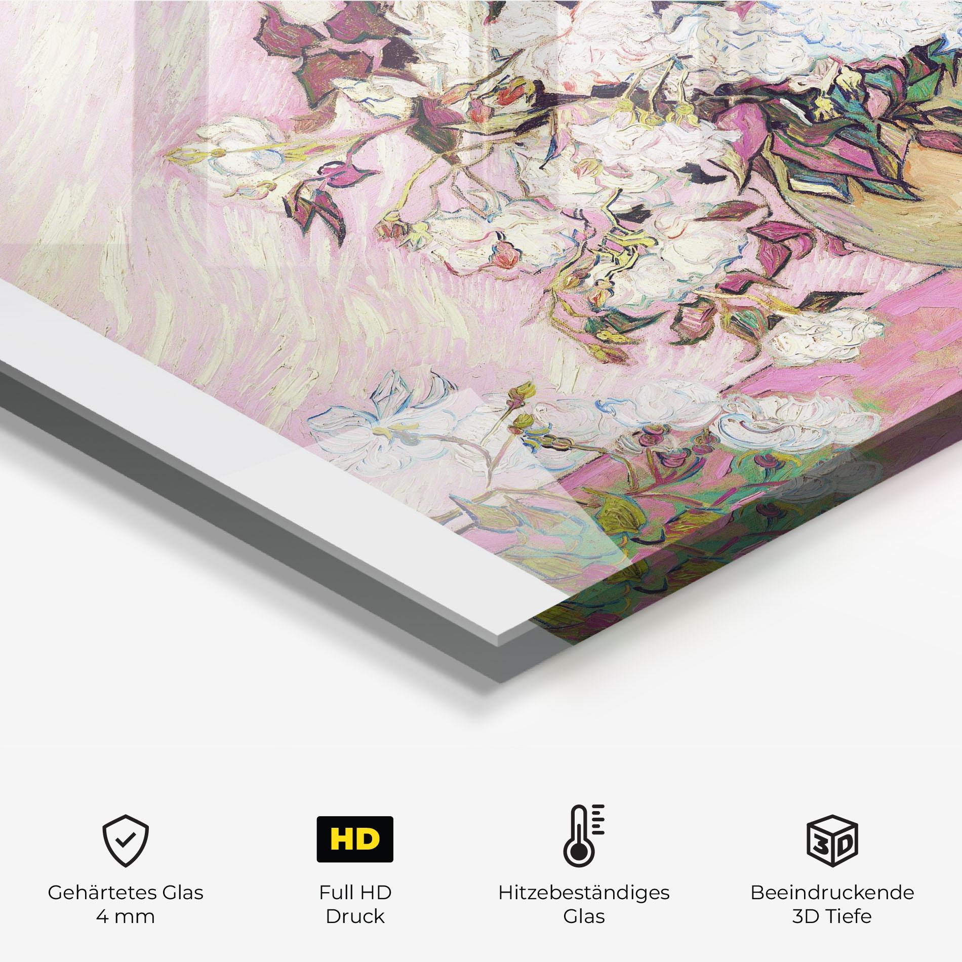 Küchenrückwand Glas Gogh Flower Painting mockup 2