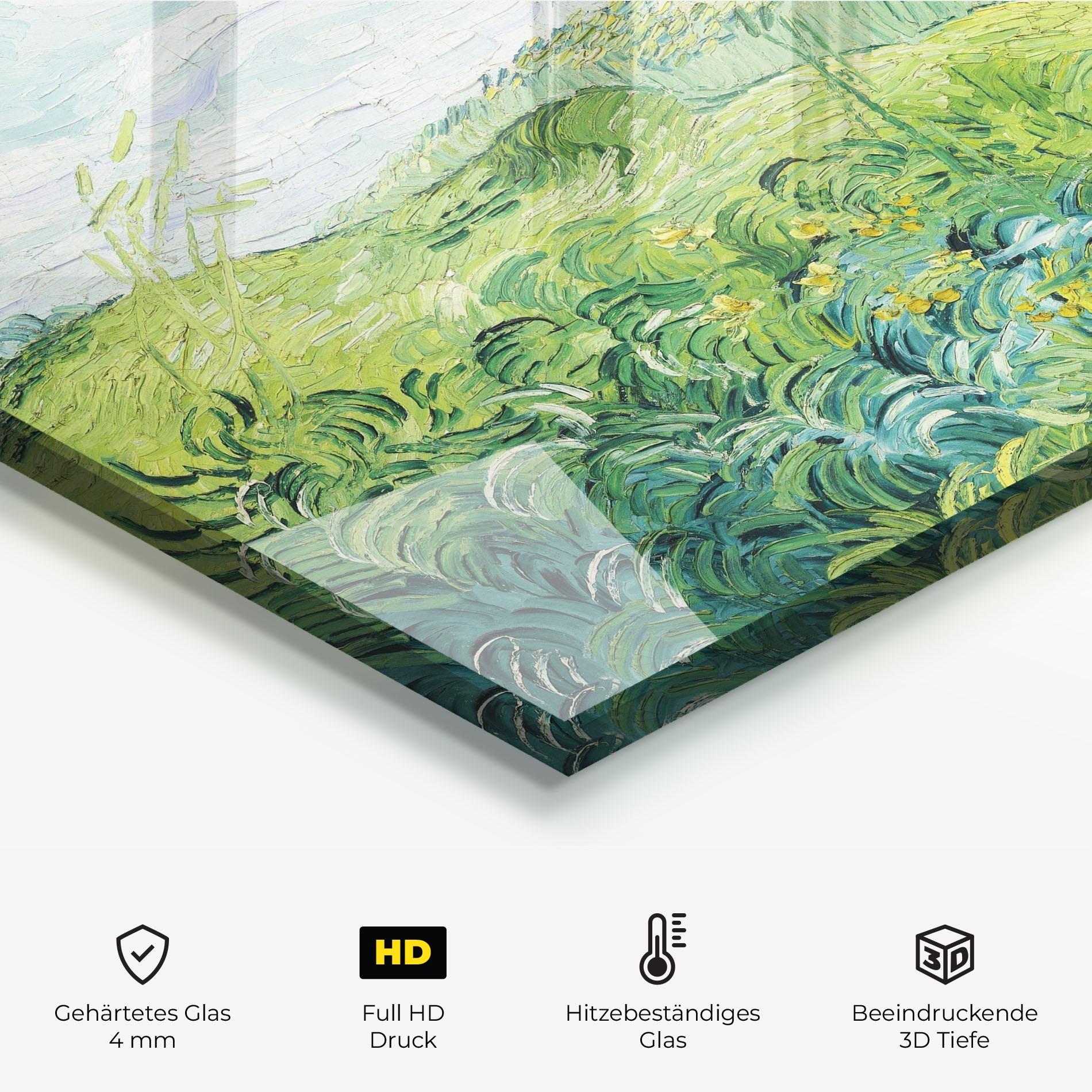 Küchenrückwand Glas Green Wheat Fields mockup 2