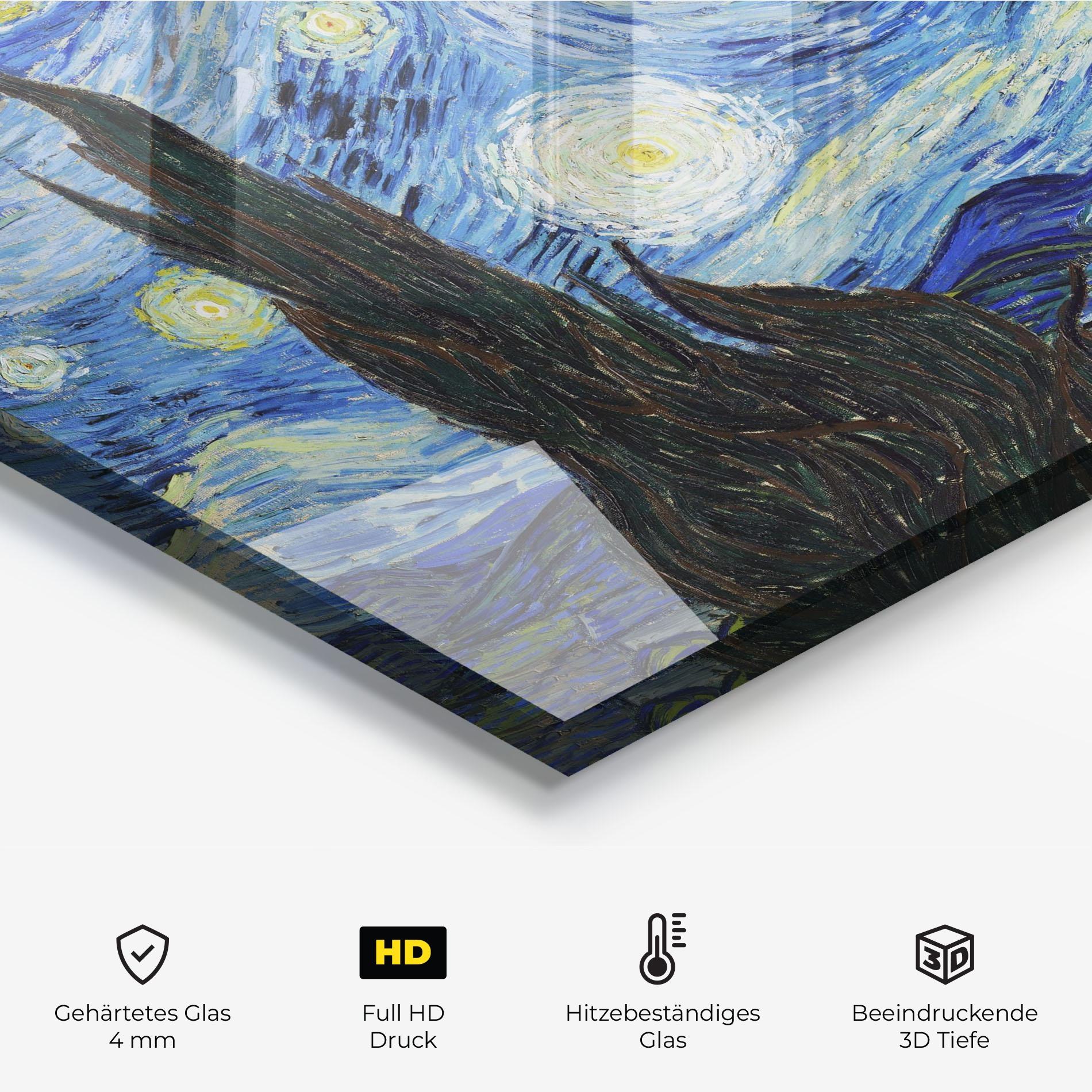 Küchenrückwand Glas The Starry Night mockup 2