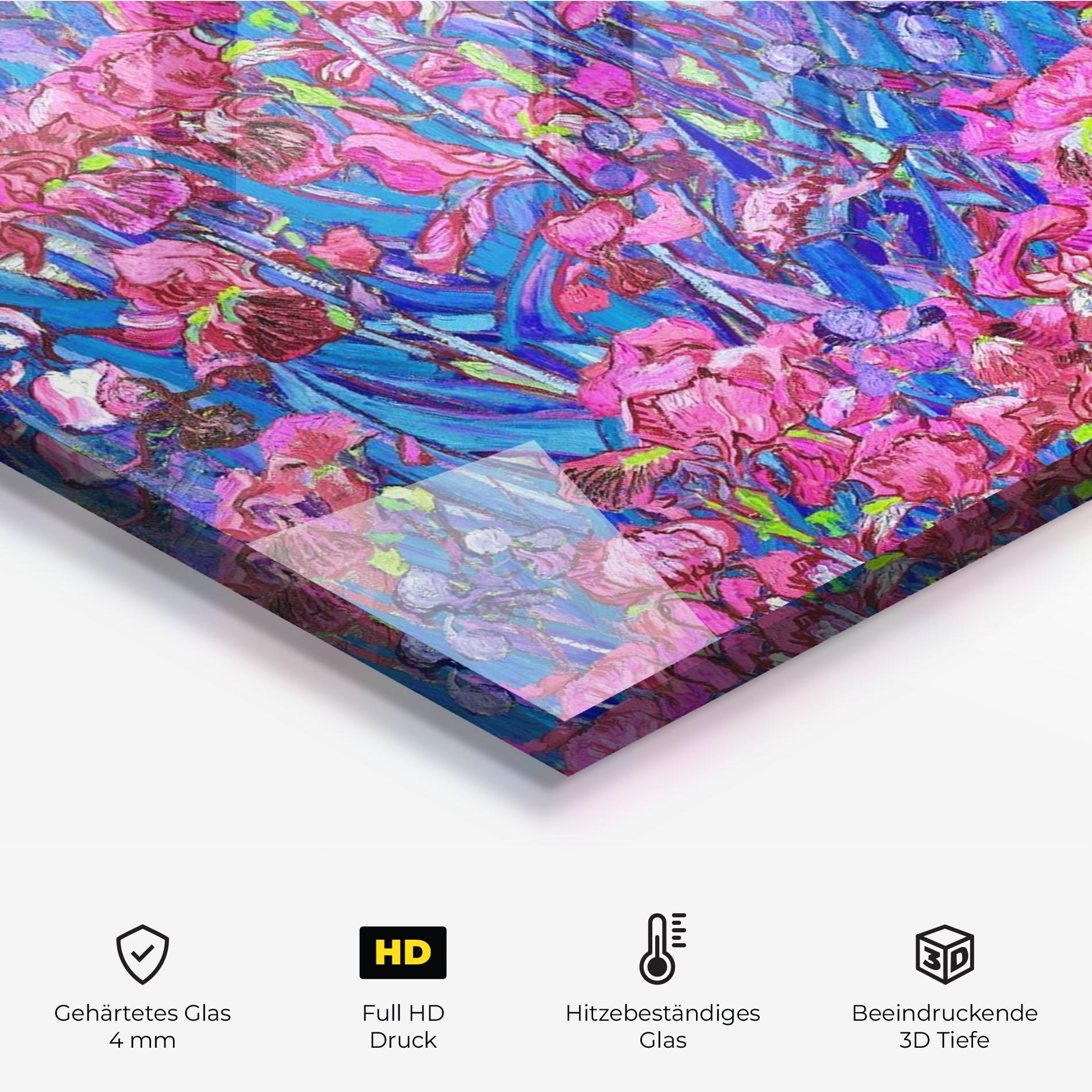 Küchenrückwand Glas Van Gogh Irises mockup 2