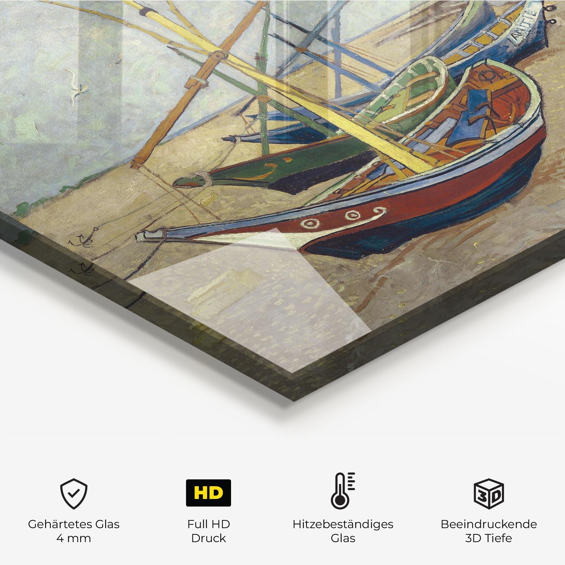 Küchenrückwand Glas Vissersboten Les Saintes Maries mockup 2