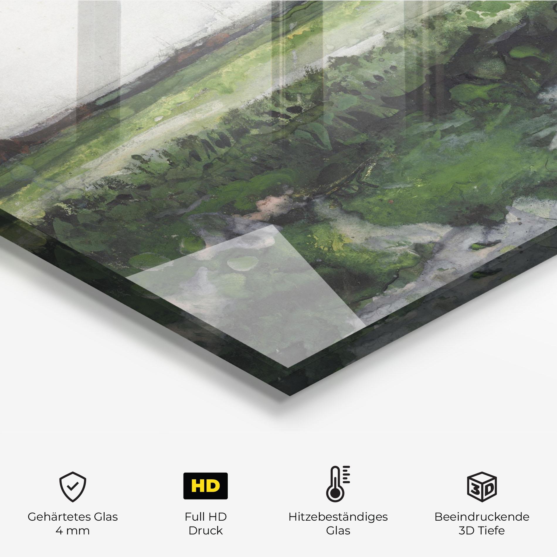 Küchenrückwand Glas Wheelbarrow mockup 2