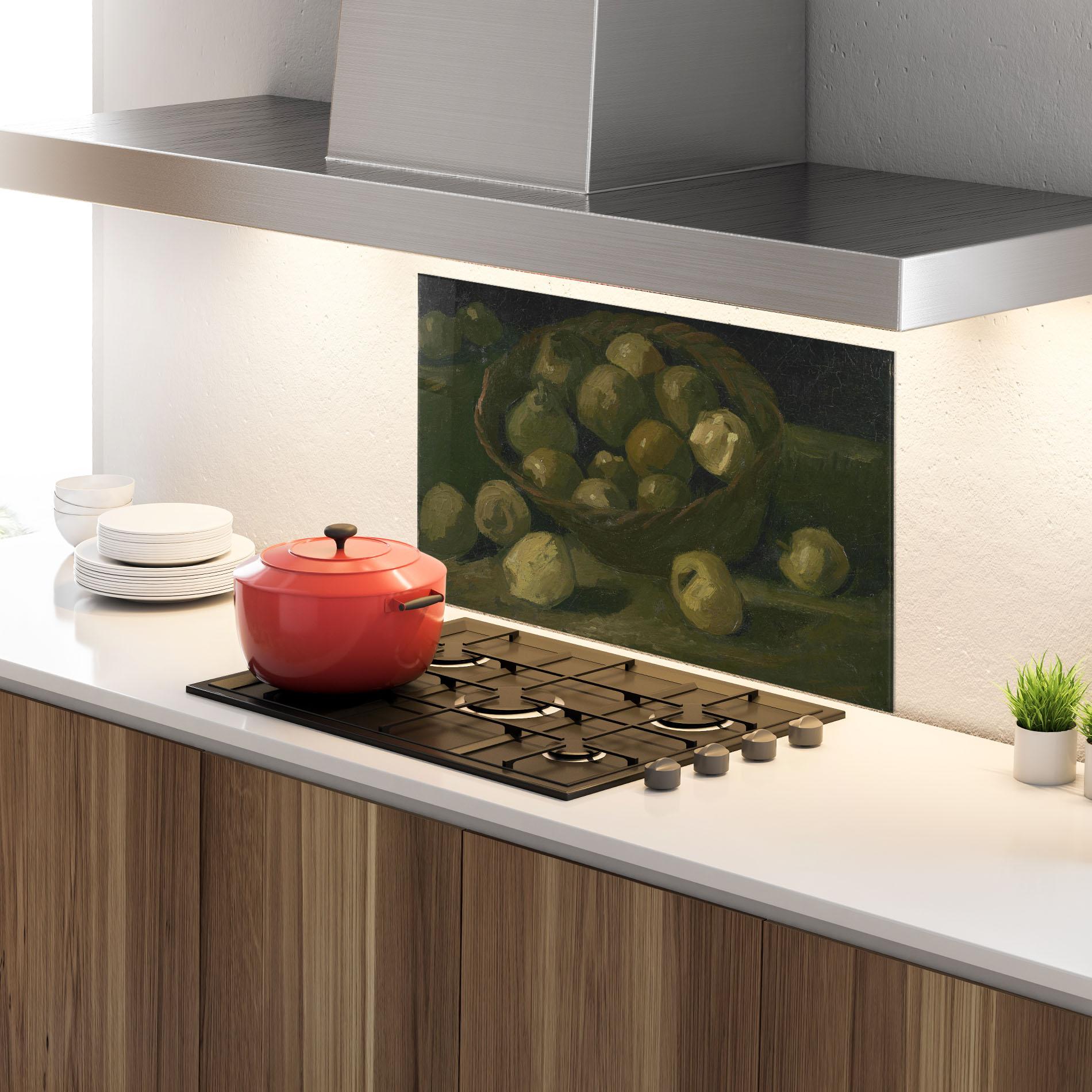 Küchenrückwand Glas Mand Met Appels mockup 4