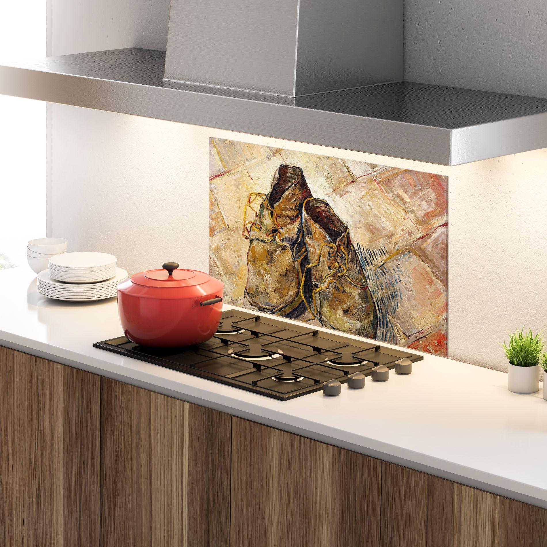 Küchenrückwand Glas Shoes Van Gogh mockup 4