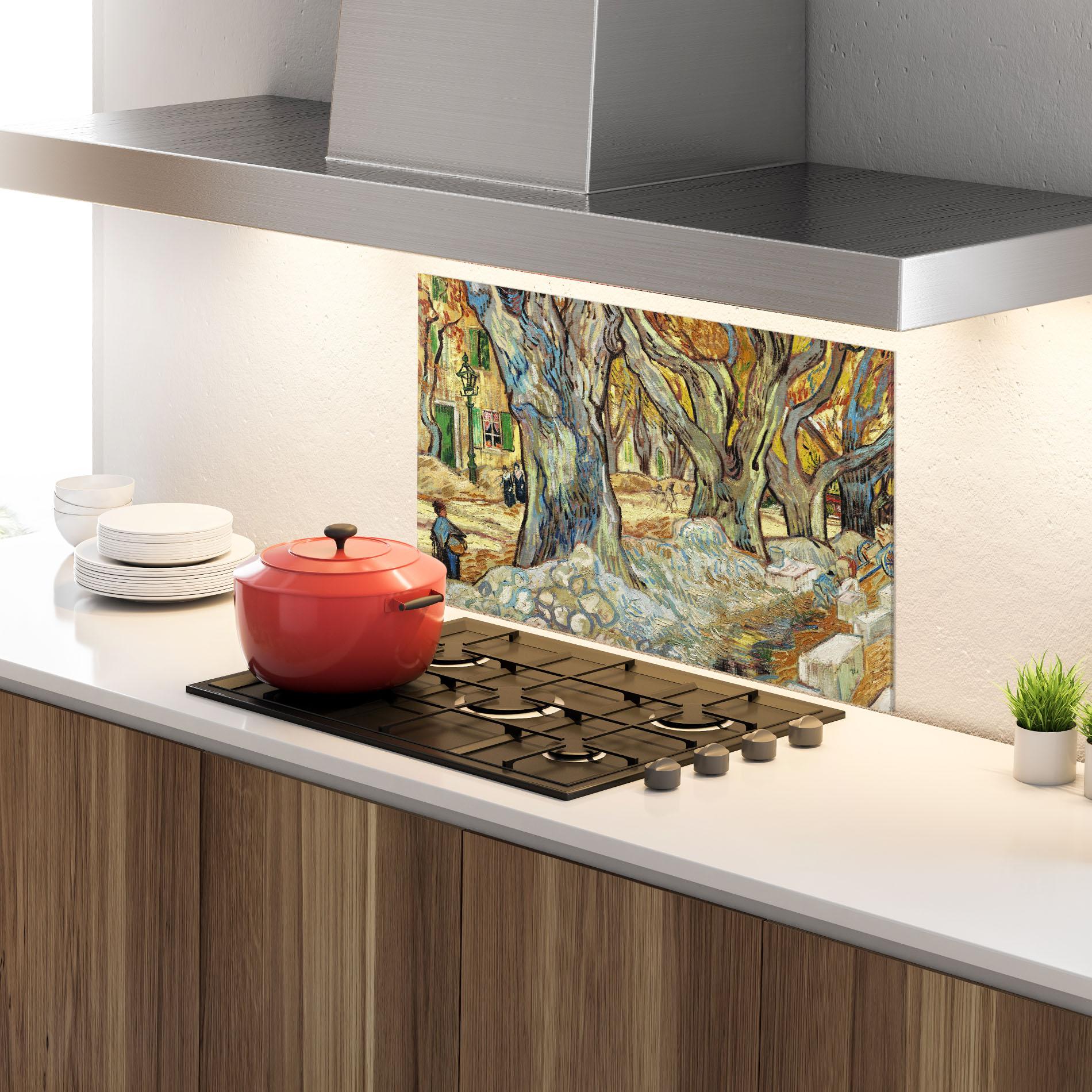 Küchenrückwand Glas The Large Plane Trees mockup 4