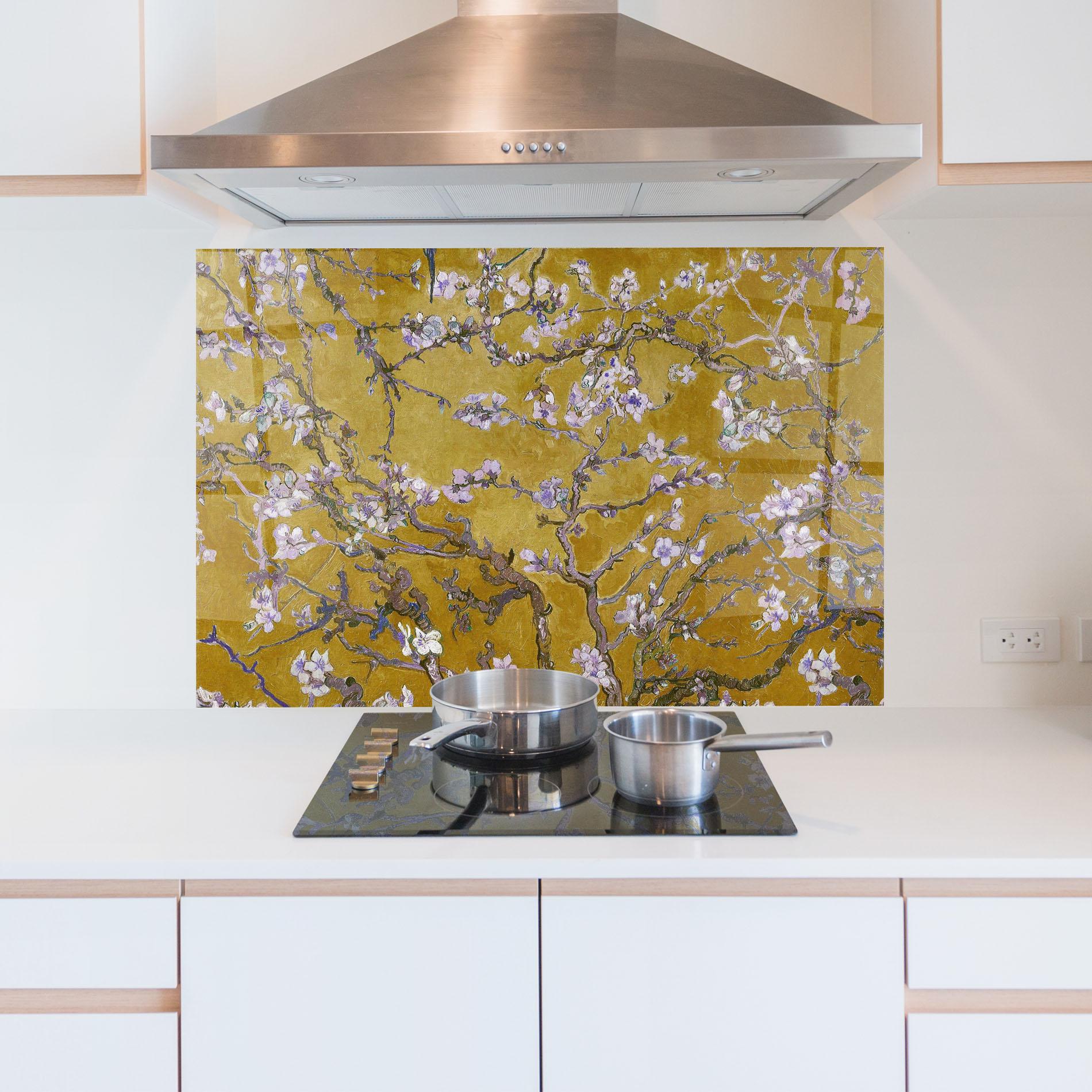 Küchenrückwand Glas Almond Blossom mockup 5