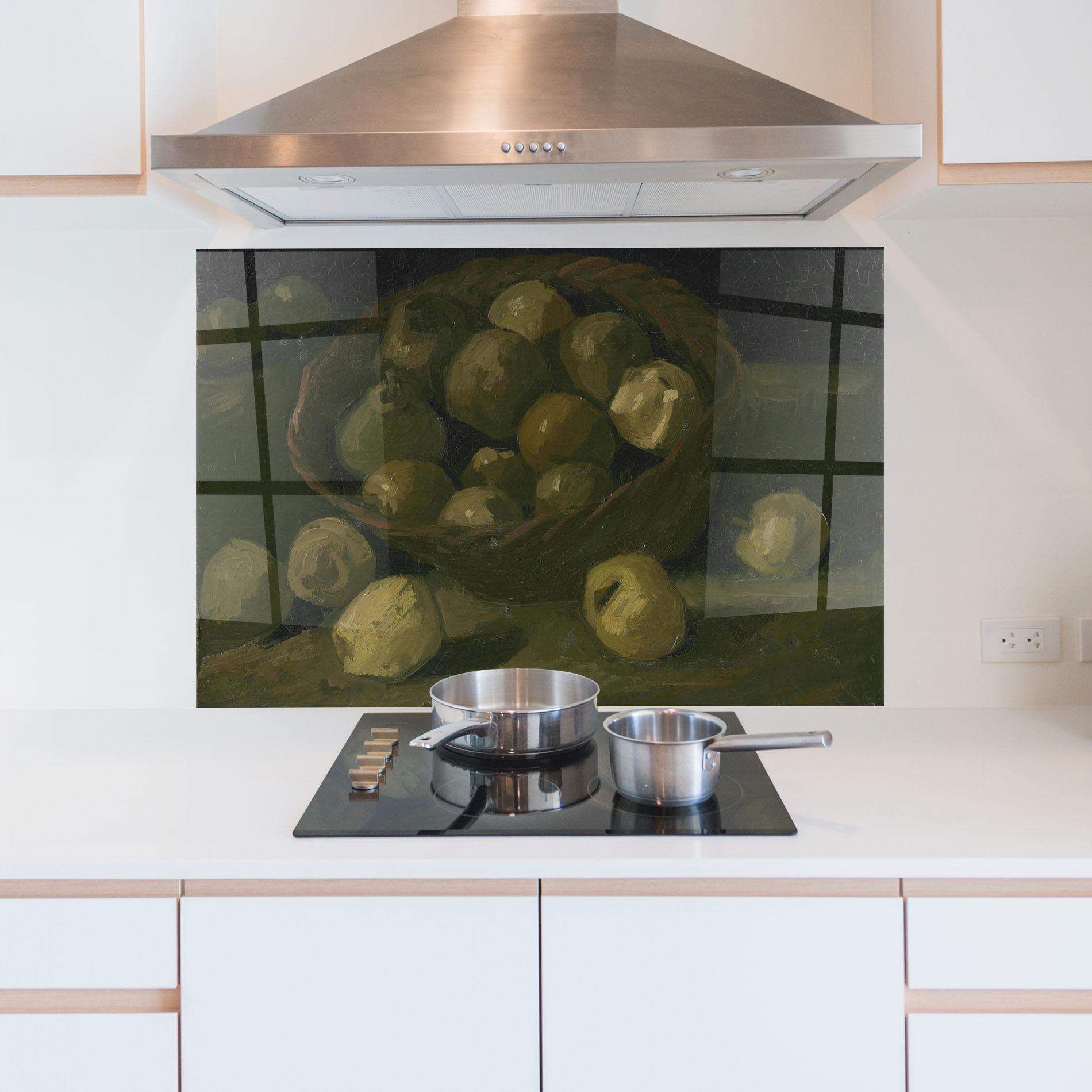 Küchenrückwand Glas Mand Met Appels mockup 5