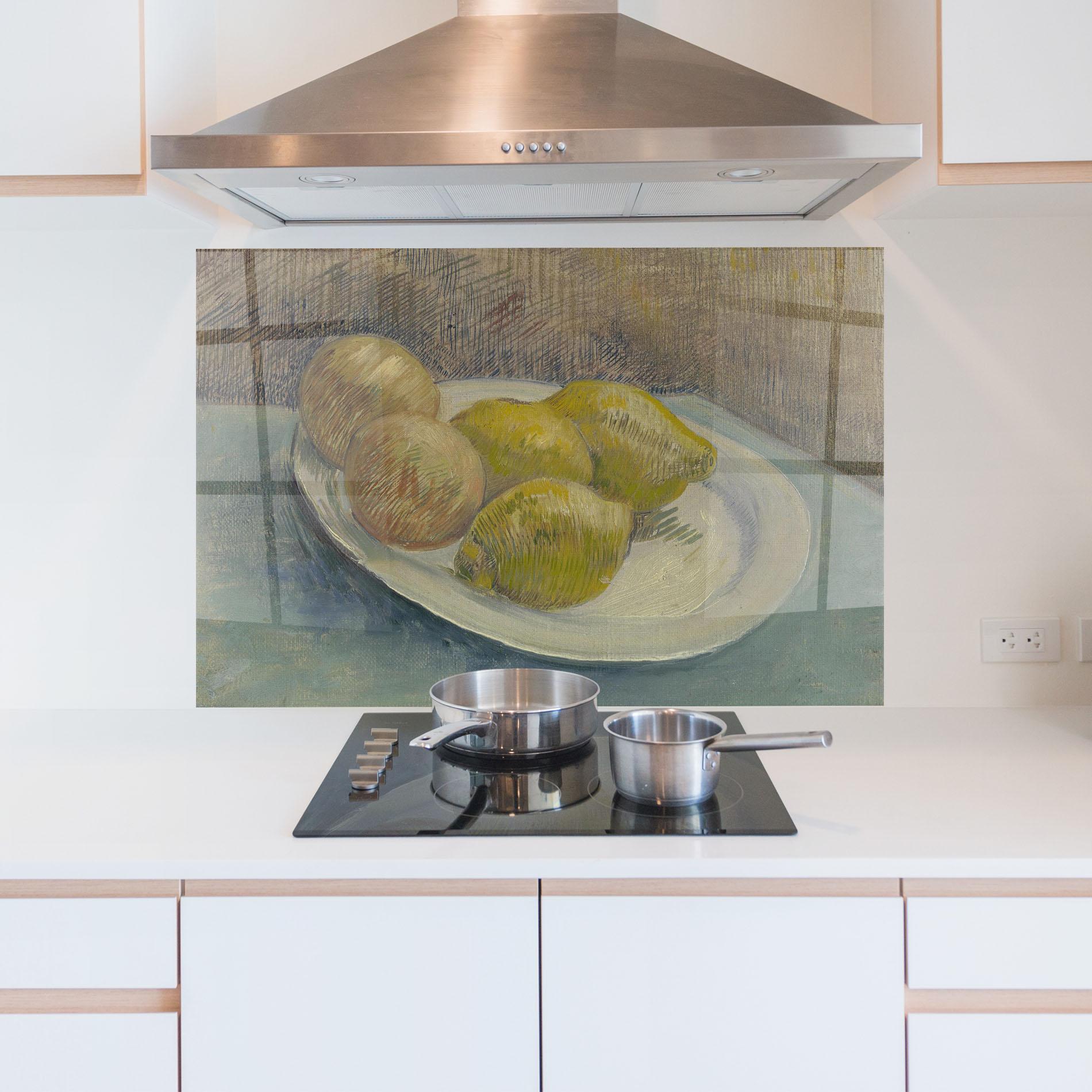 Küchenrückwand Glas Schotel Met Citrusvruchten mockup 5