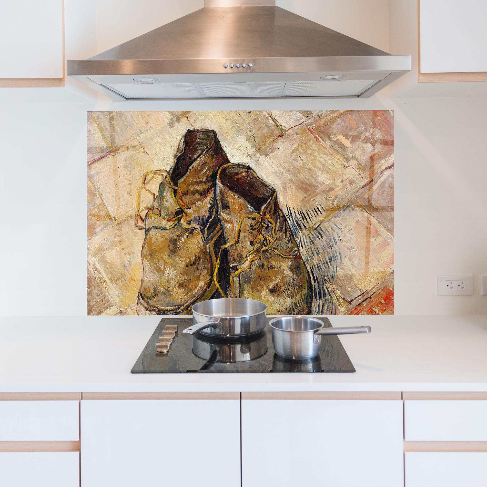 Küchenrückwand Glas Shoes Van Gogh mockup 5