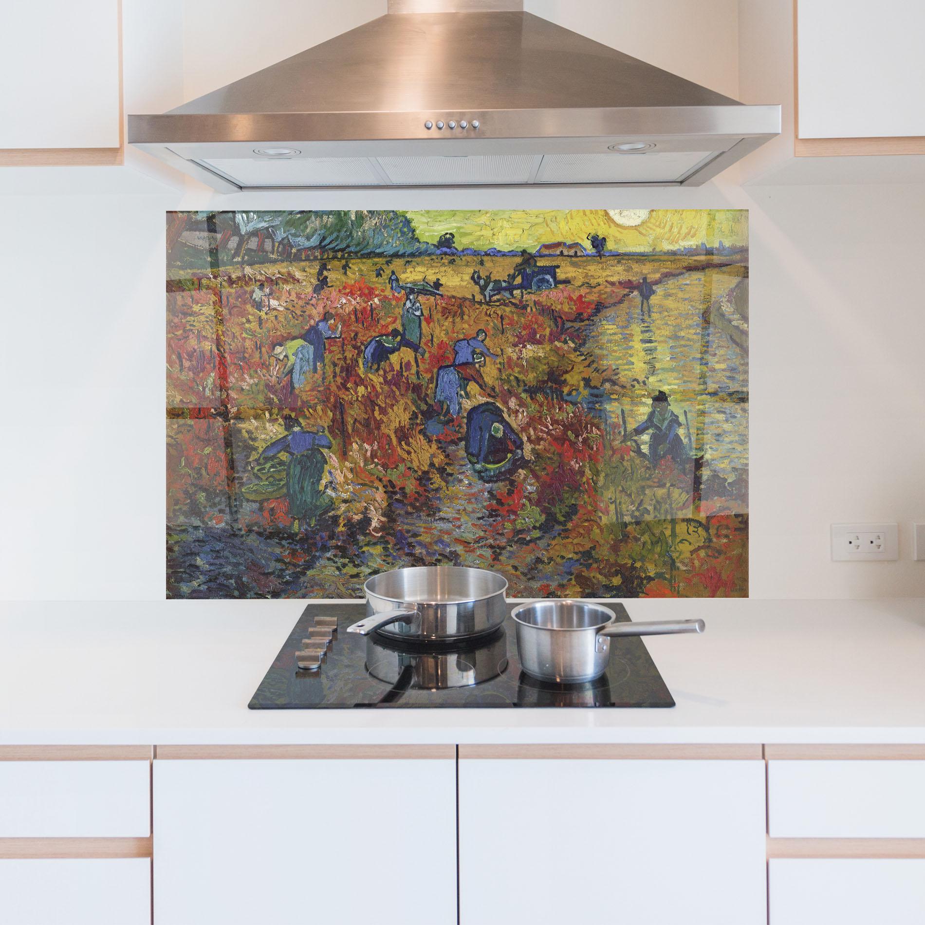 Küchenrückwand Glas The Red Vineyard mockup 5