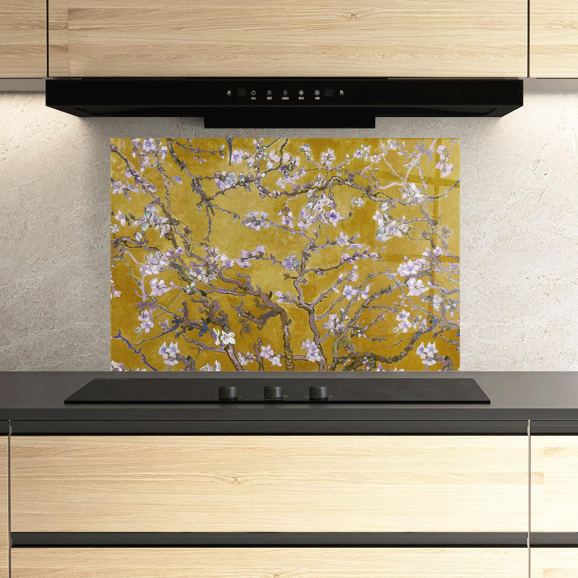 Küchenrückwand Glas Almond Blossom mockup 3