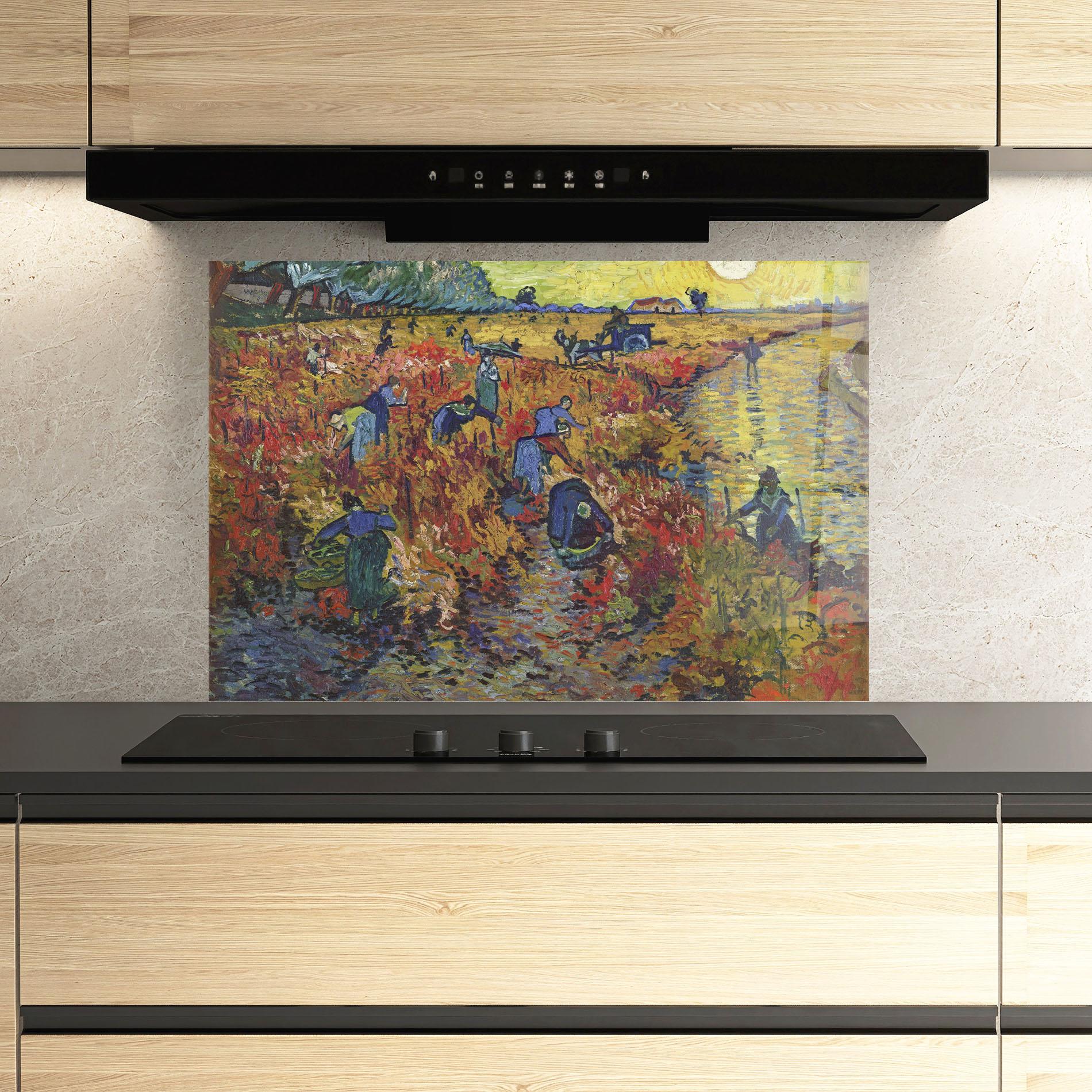 Küchenrückwand Glas The Red Vineyard mockup 3