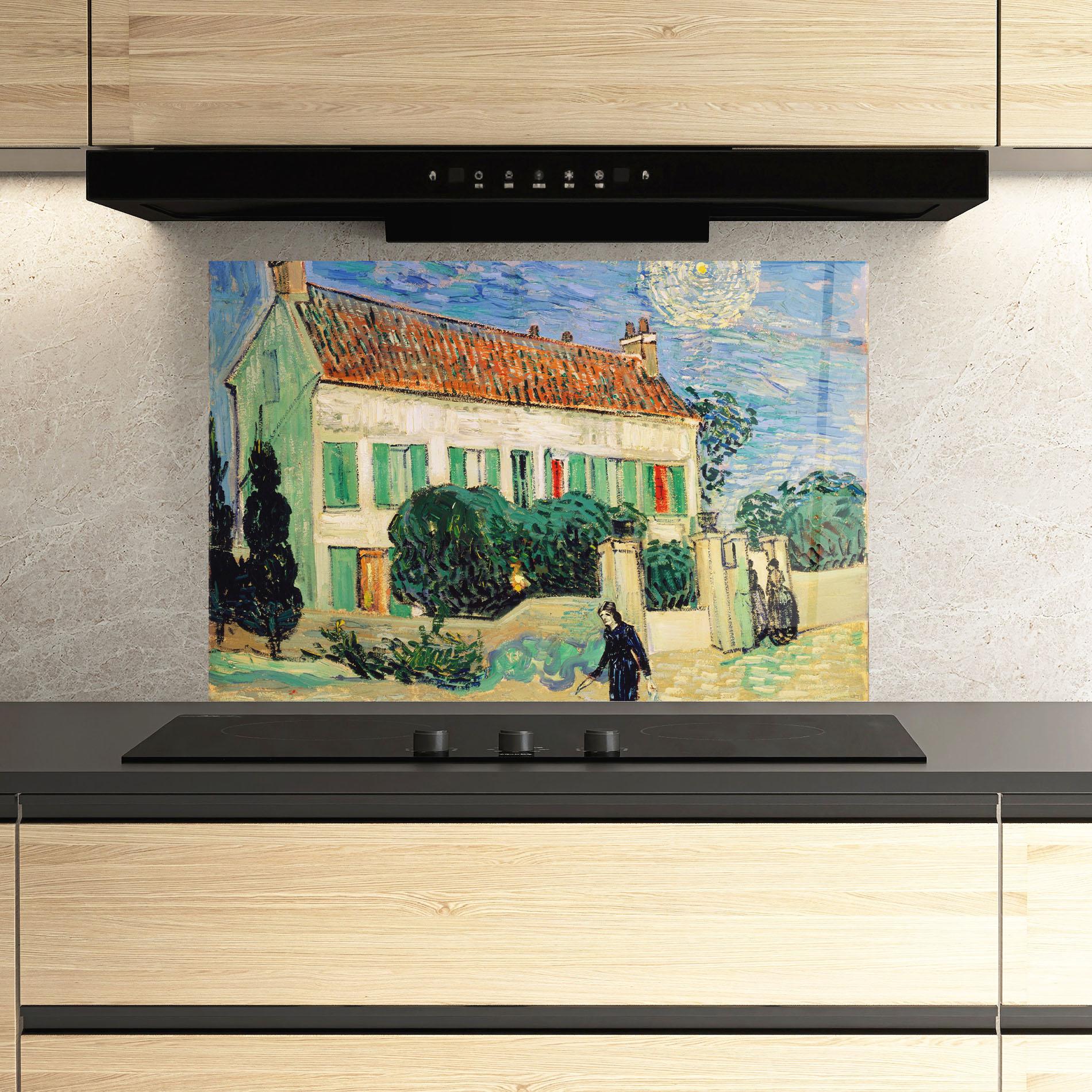 Küchenrückwand Glas White House Night mockup 3