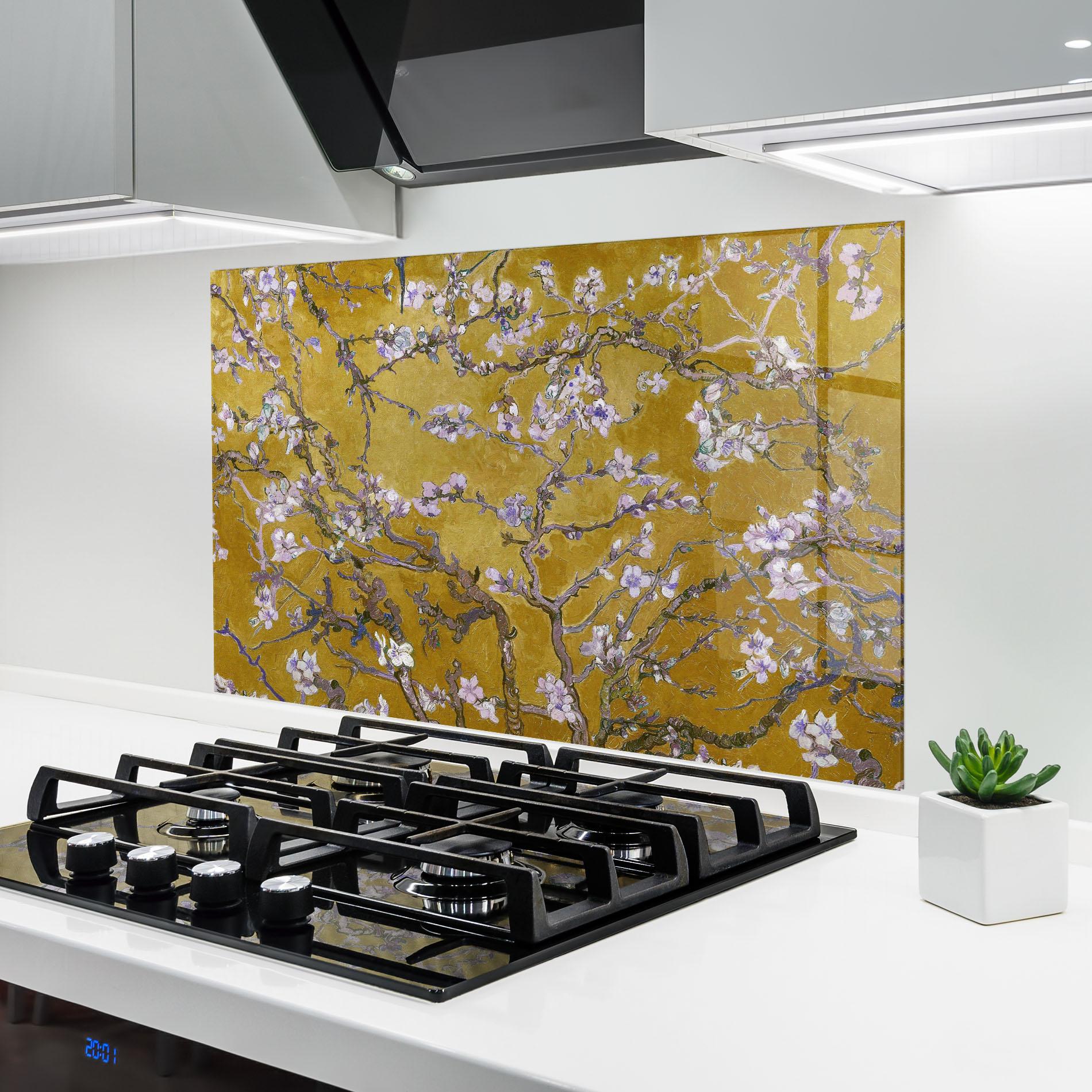 Küchenrückwand Glas Almond Blossom mockup 6