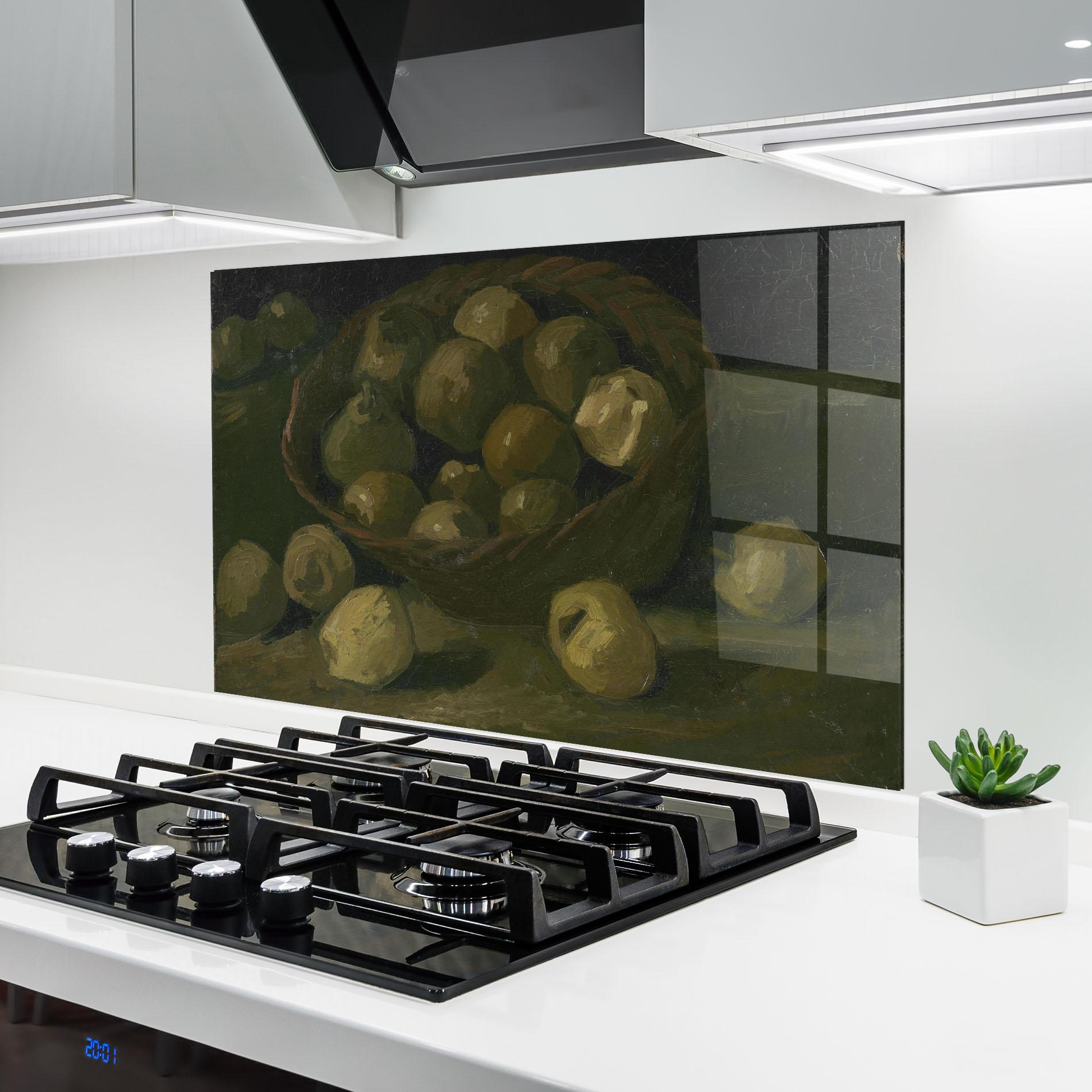 Küchenrückwand Glas Mand Met Appels mockup 6