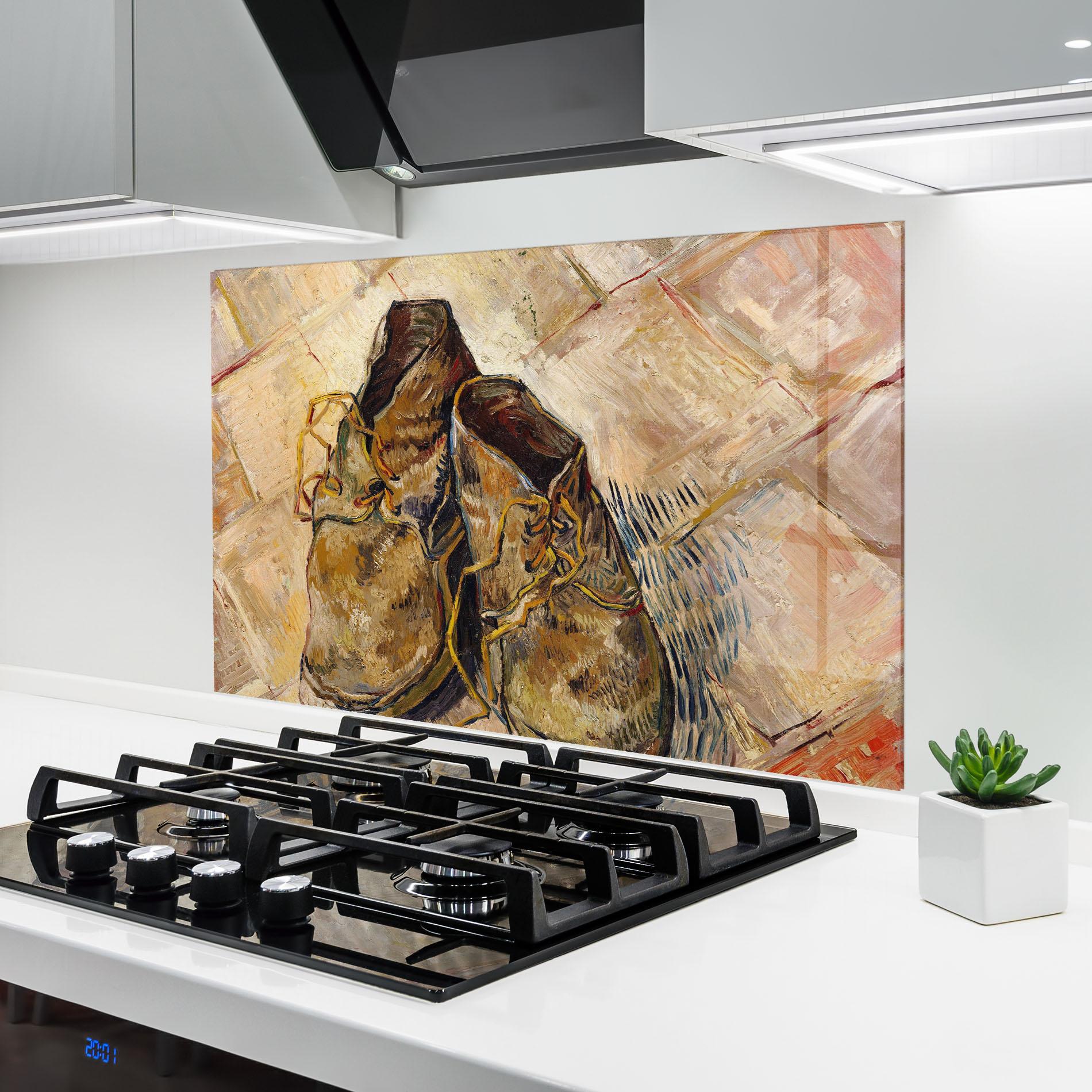 Küchenrückwand Glas Shoes Van Gogh mockup 6