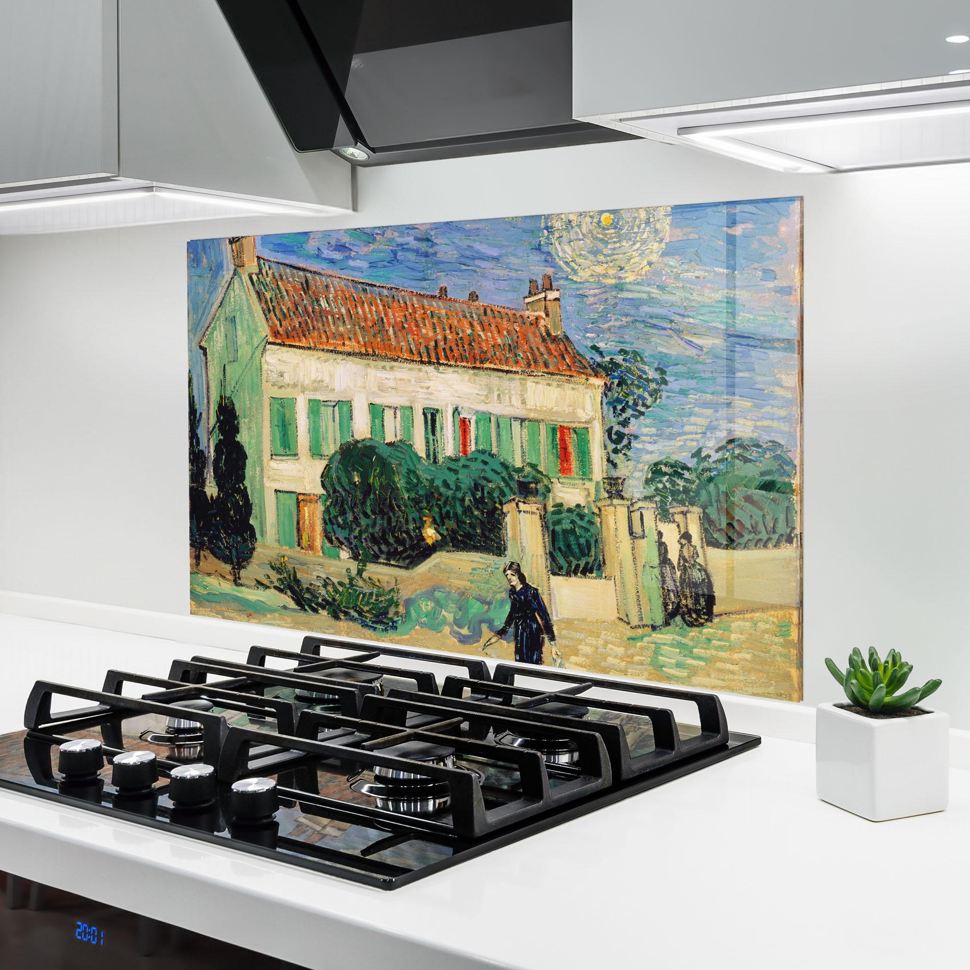 Küchenrückwand Glas White House Night mockup 6