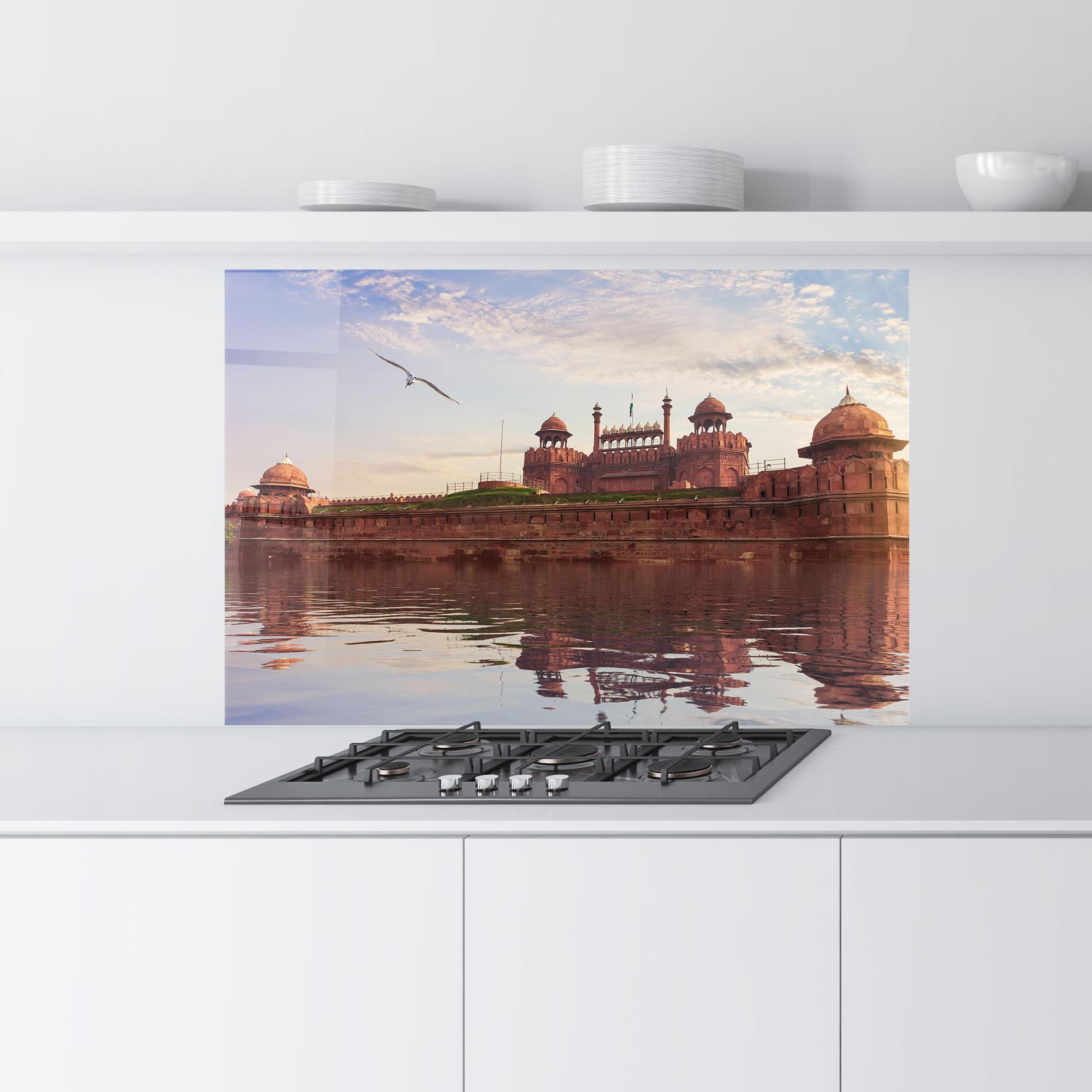 Küchenrückwand Glas Delhi India mockup 9
