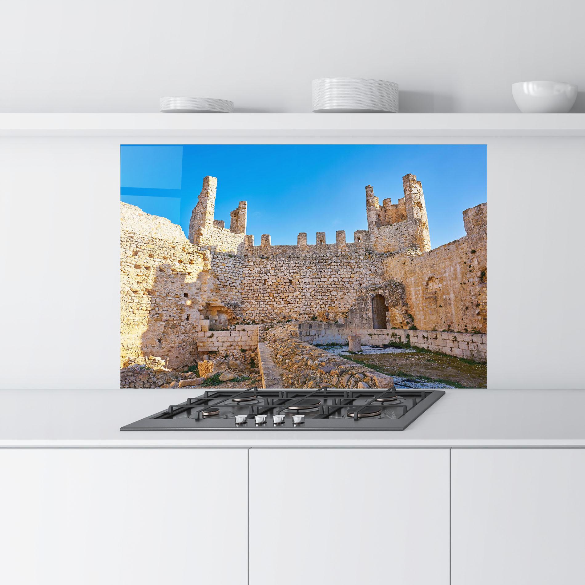 Küchenrückwand Glas Xivert Castle Alcala mockup 9
