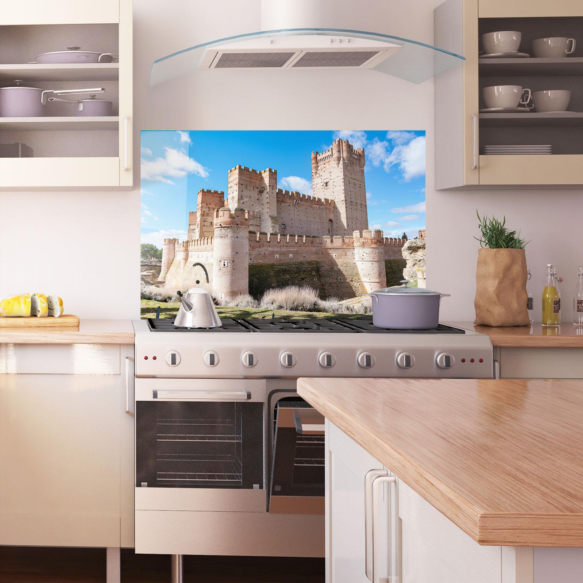 Küchenrückwand Glas Castle La Mota mockup 1