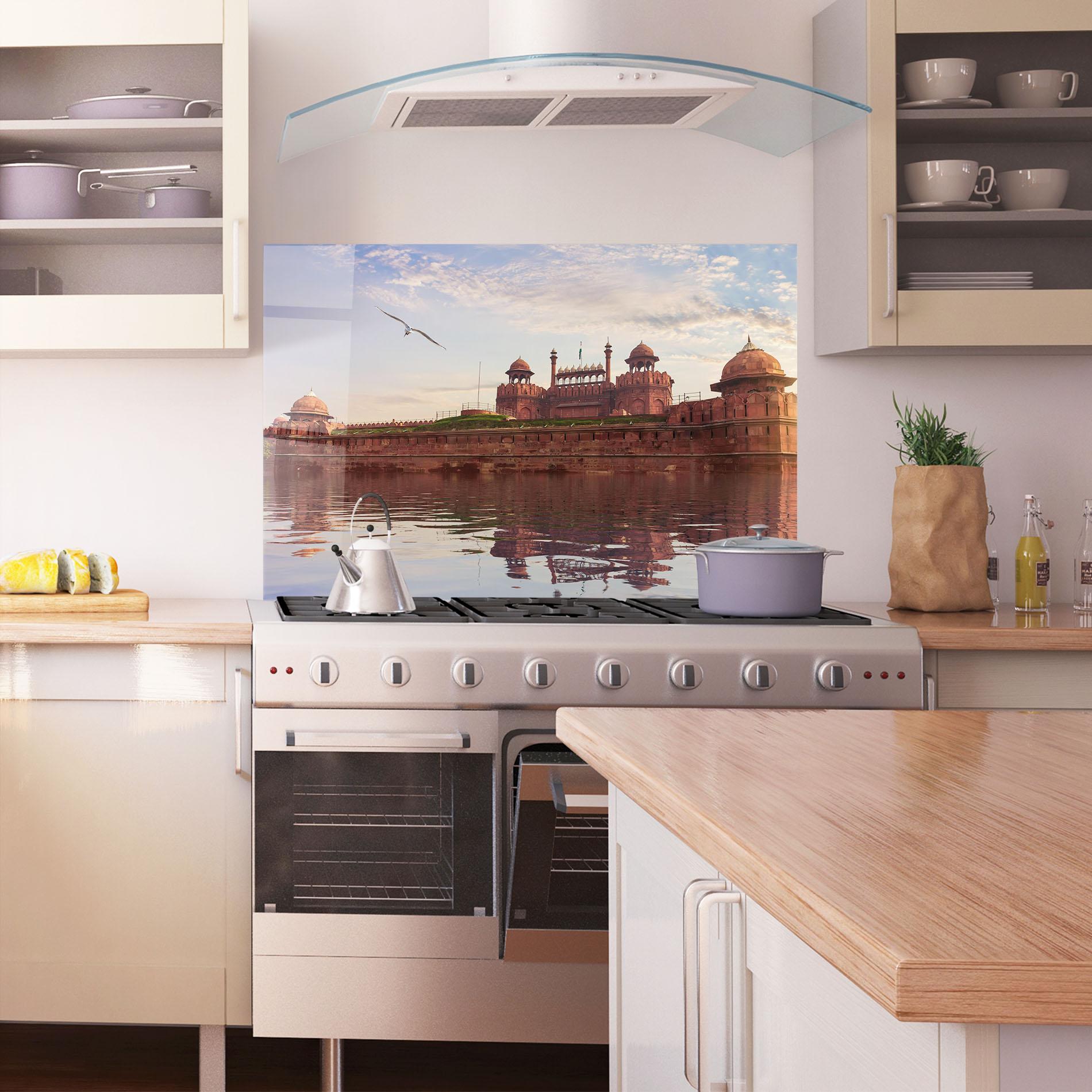 Küchenrückwand Glas Delhi India mockup 1