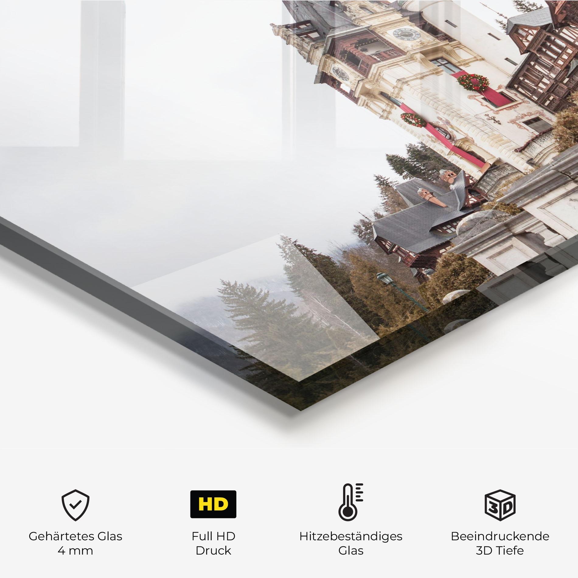 Küchenrückwand Glas Medieval Castle Sinaia mockup 2