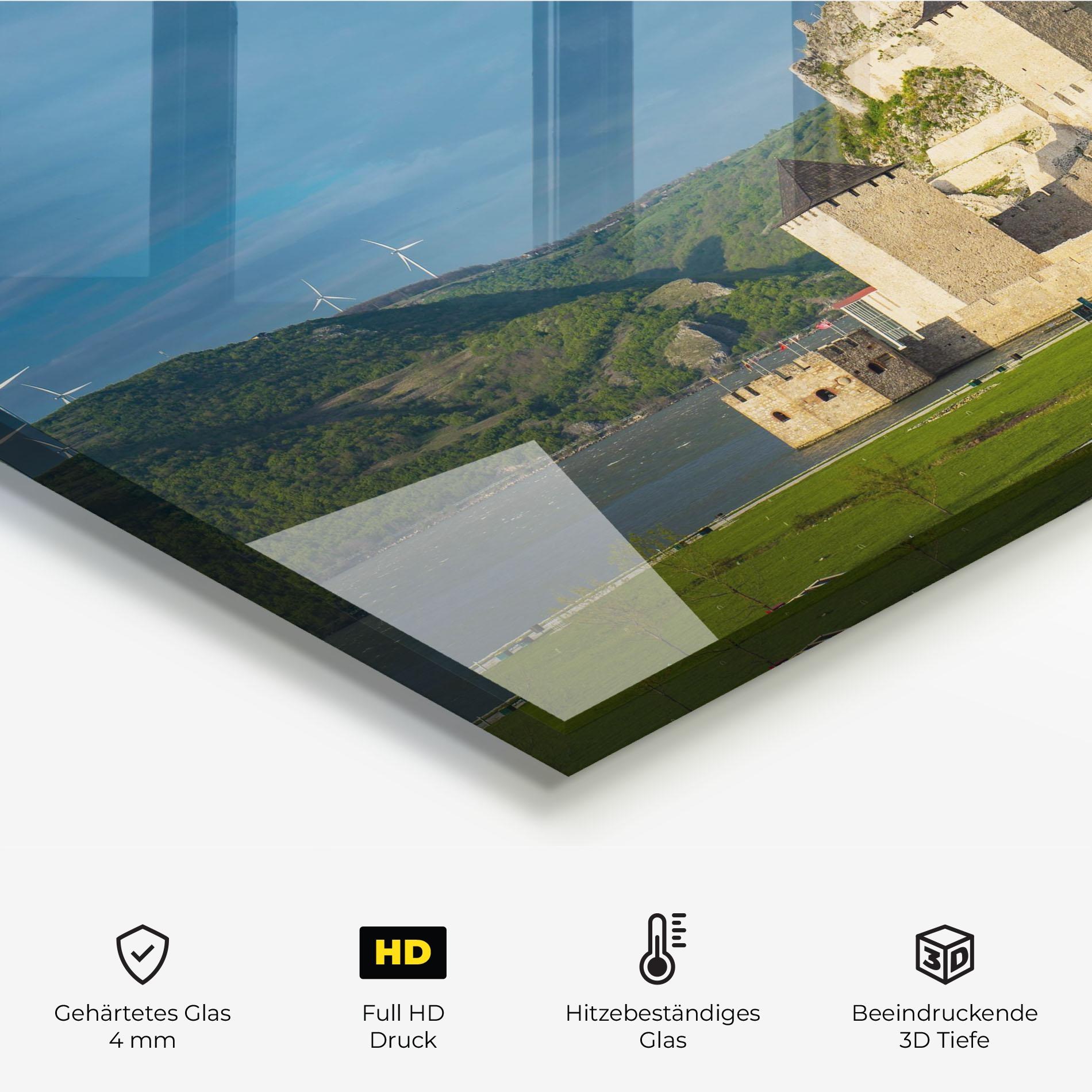 Küchenrückwand Glas Medieval Golubac Serbia mockup 2