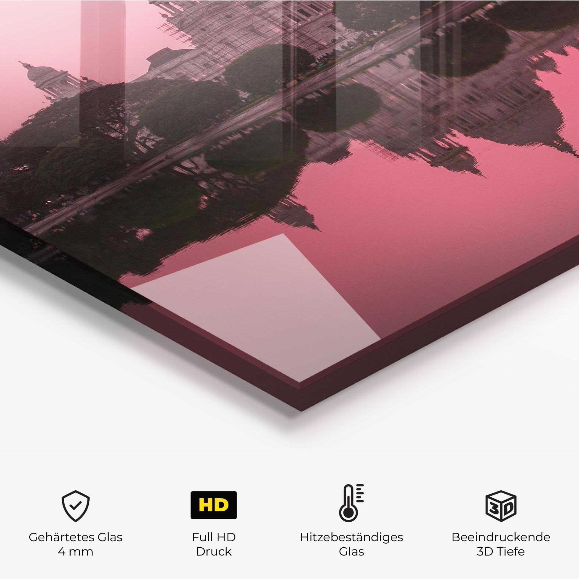 Küchenrückwand Glas Red Lake Reflection mockup 2