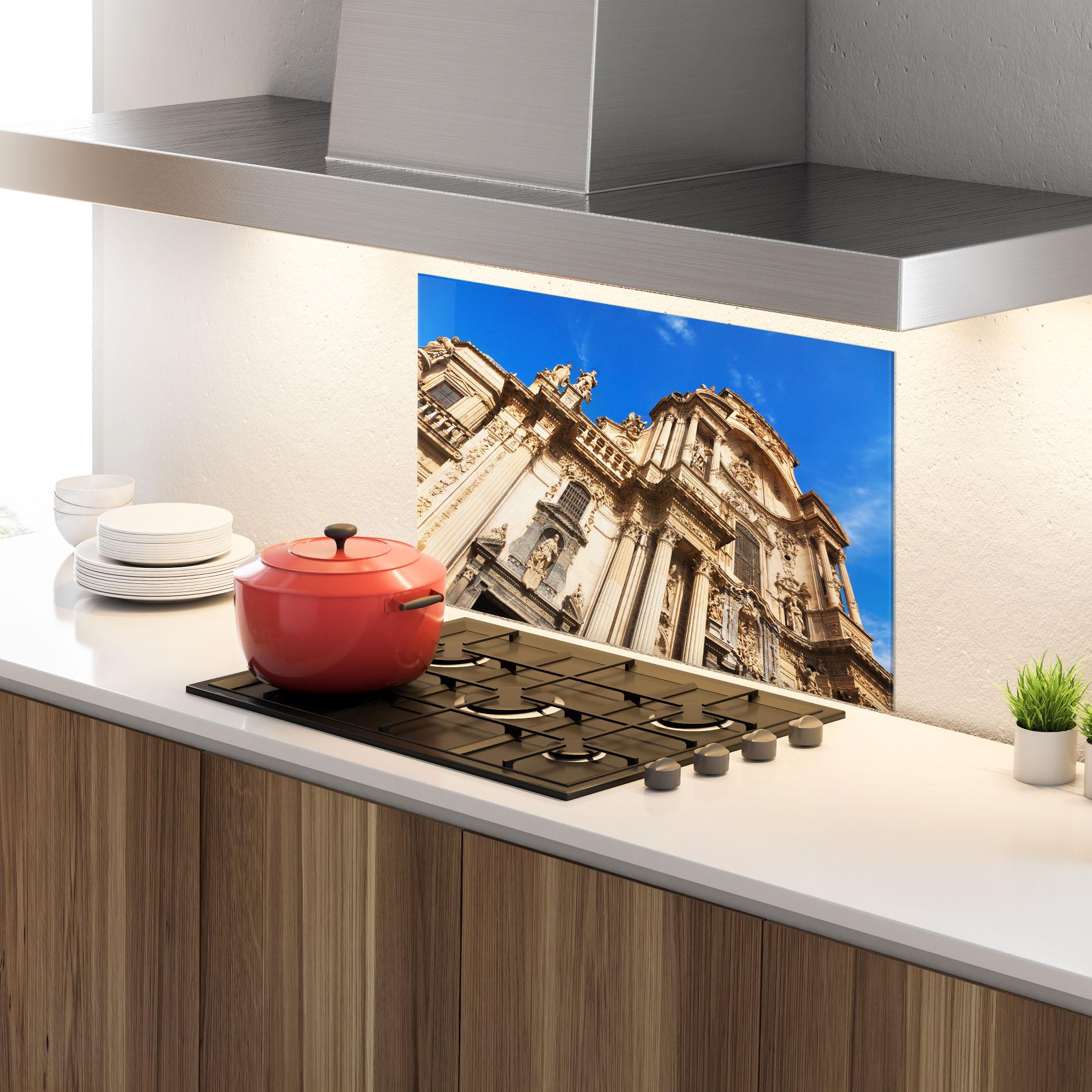 Küchenrückwand Glas Church Saint Mary mockup 4