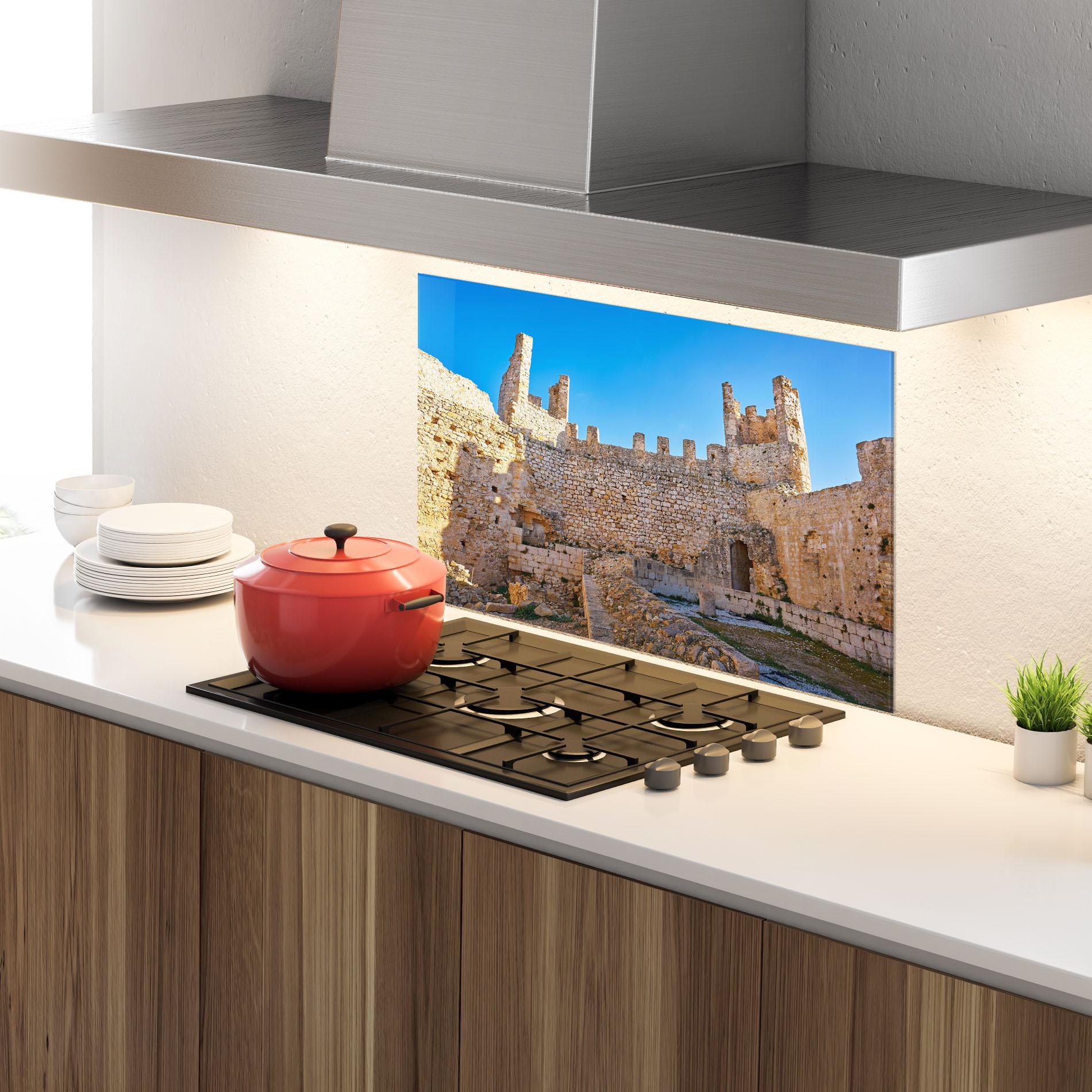 Küchenrückwand Glas Xivert Castle Alcala mockup 4