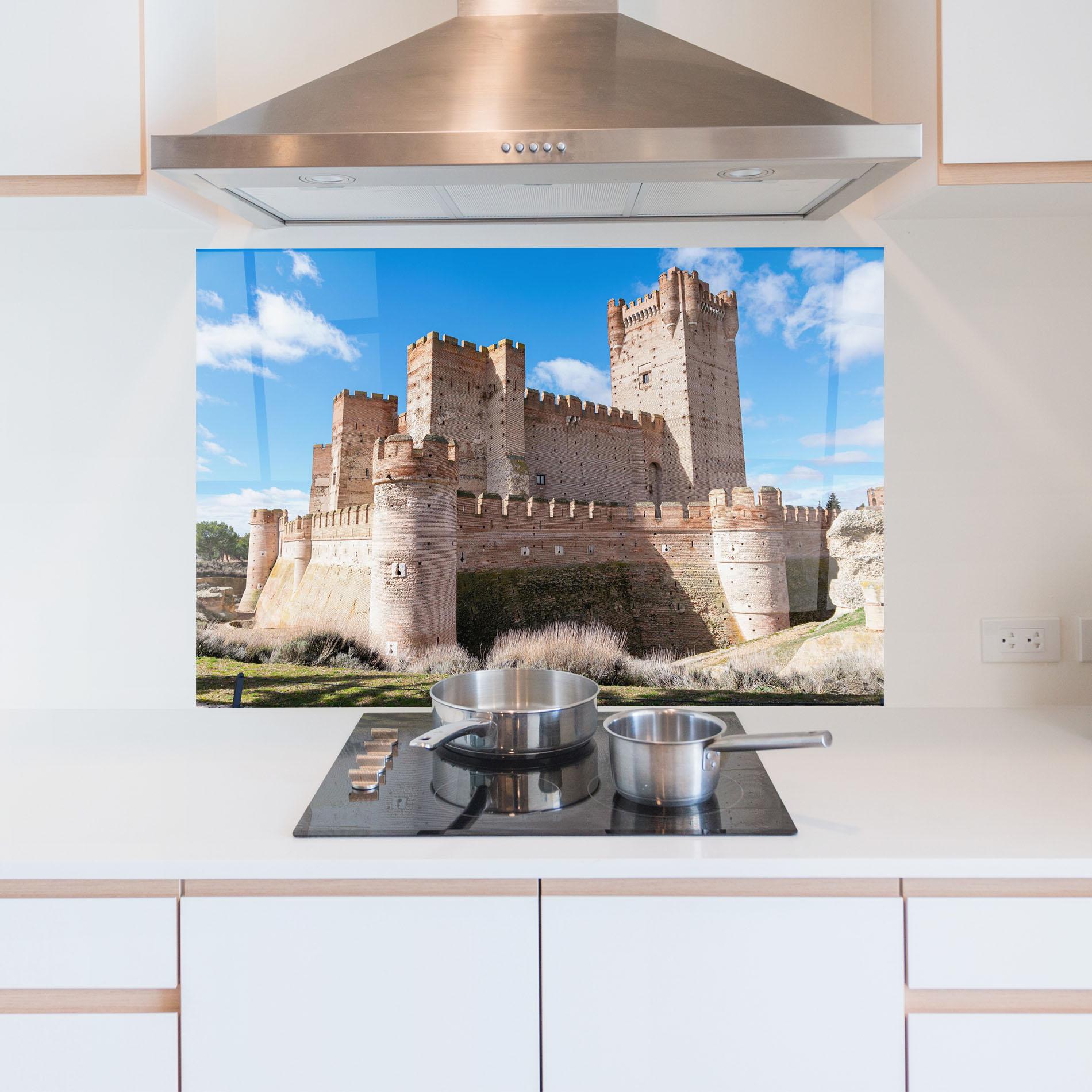 Küchenrückwand Glas Castle La Mota mockup 5