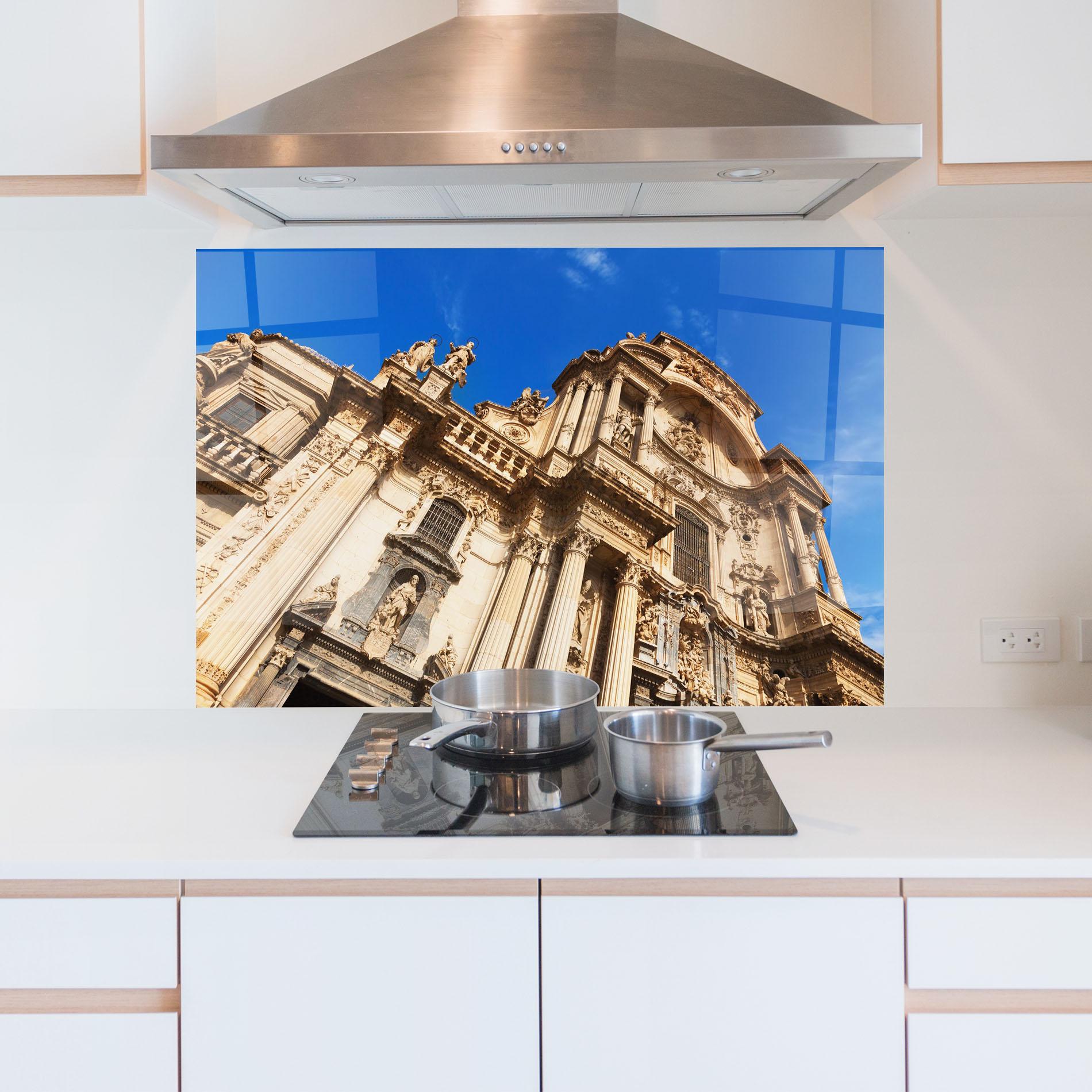 Küchenrückwand Glas Church Saint Mary mockup 5