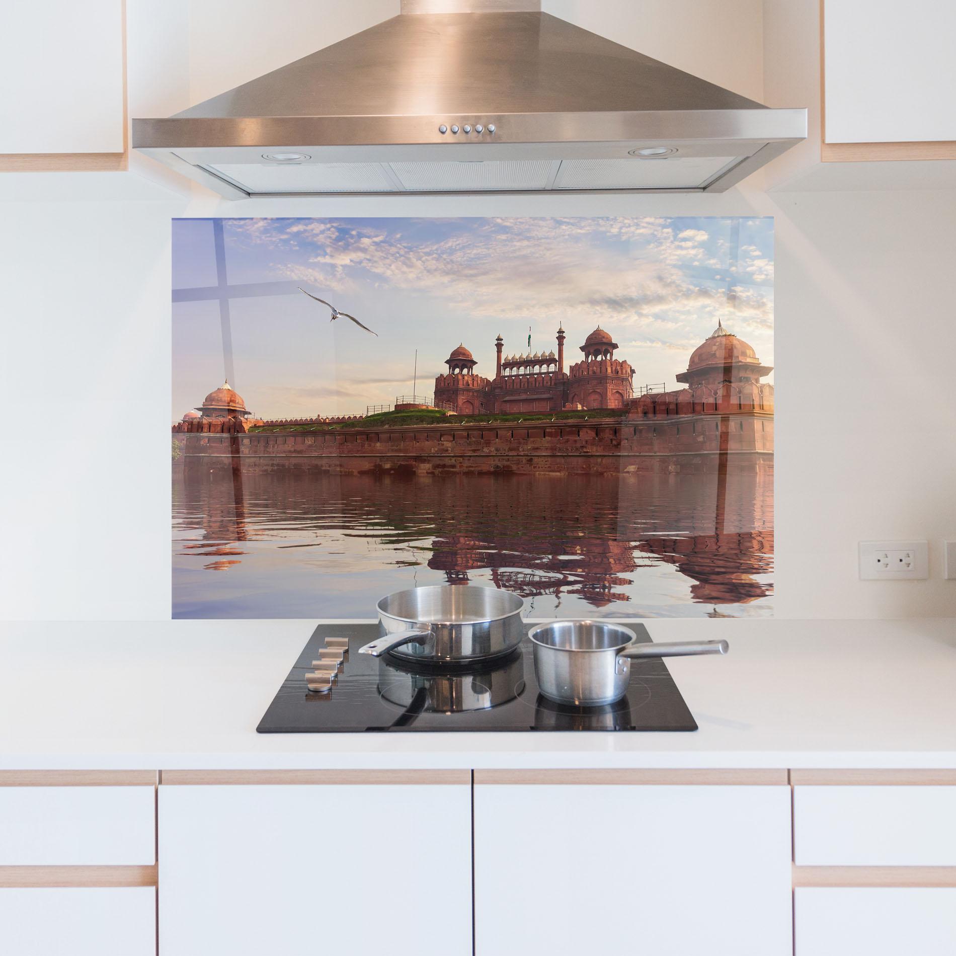 Küchenrückwand Glas Delhi India mockup 5