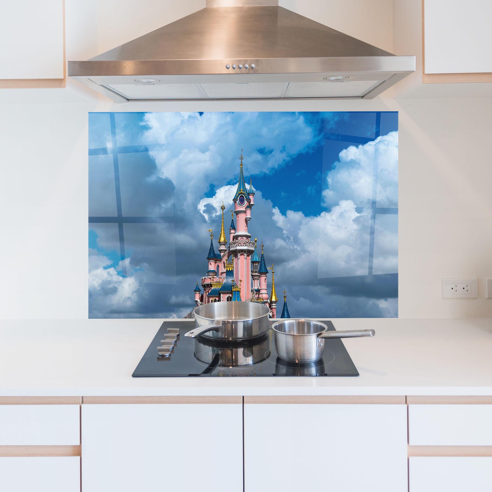 Küchenrückwand Glas Paris Castle mockup 5