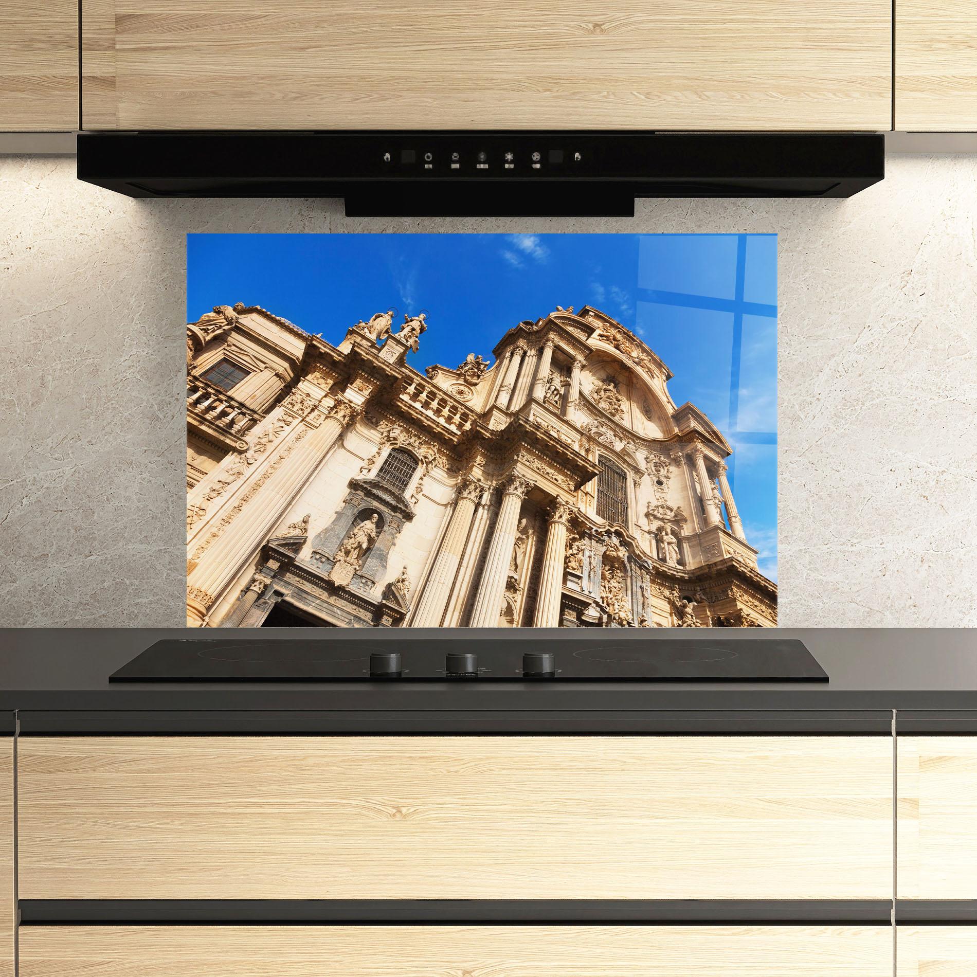 Küchenrückwand Glas Church Saint Mary mockup 3