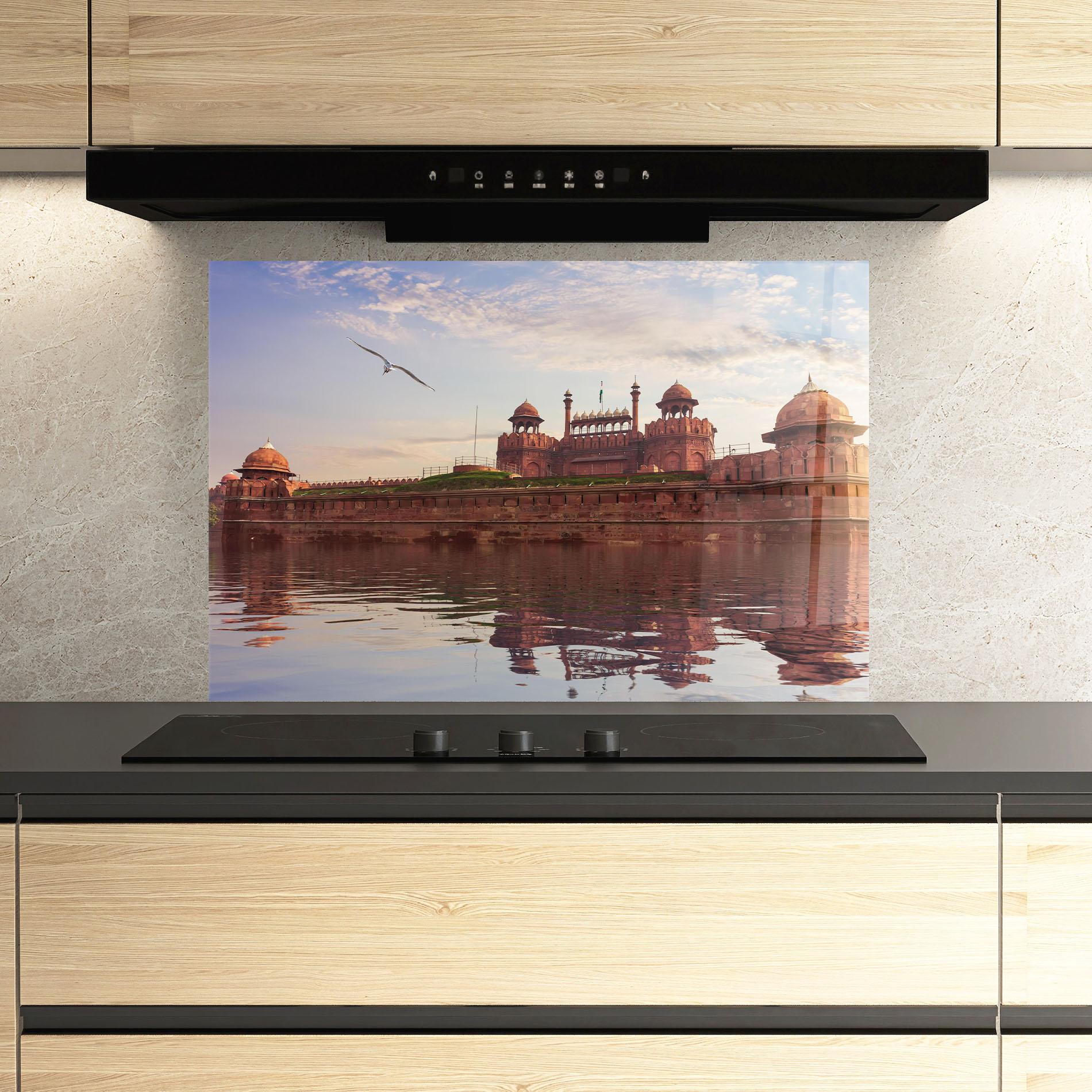 Küchenrückwand Glas Delhi India mockup 3