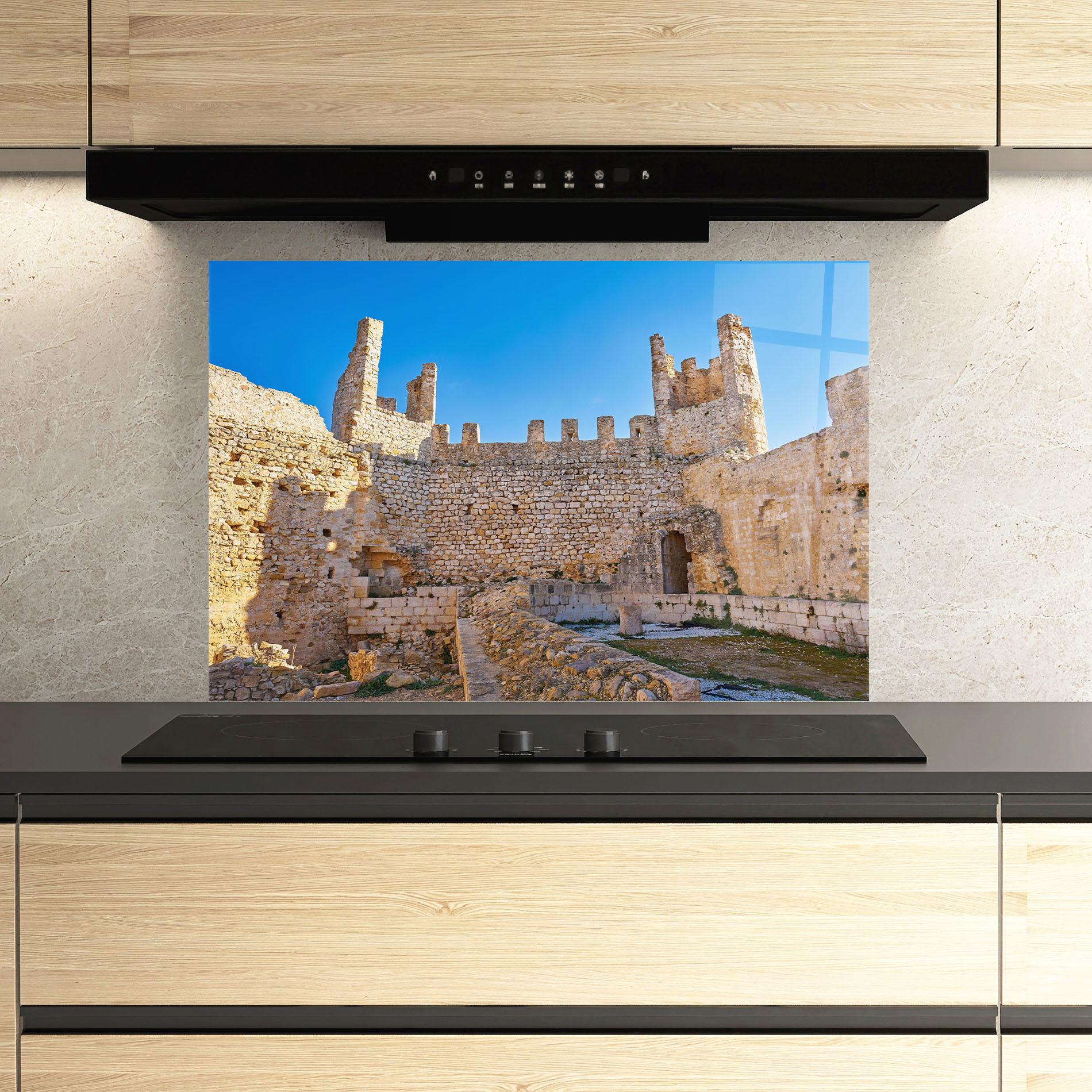 Küchenrückwand Glas Xivert Castle Alcala mockup 3