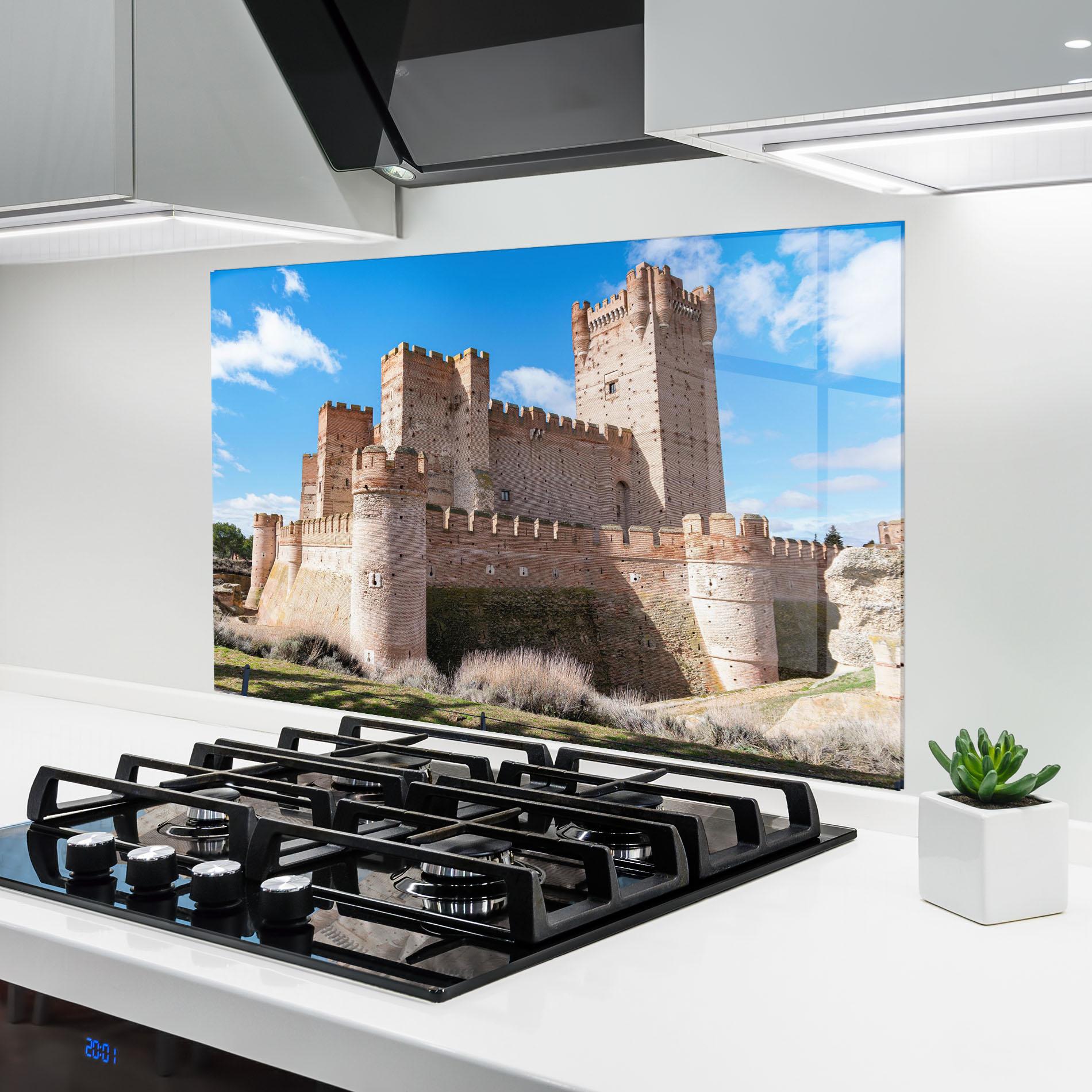 Küchenrückwand Glas Castle La Mota mockup 6