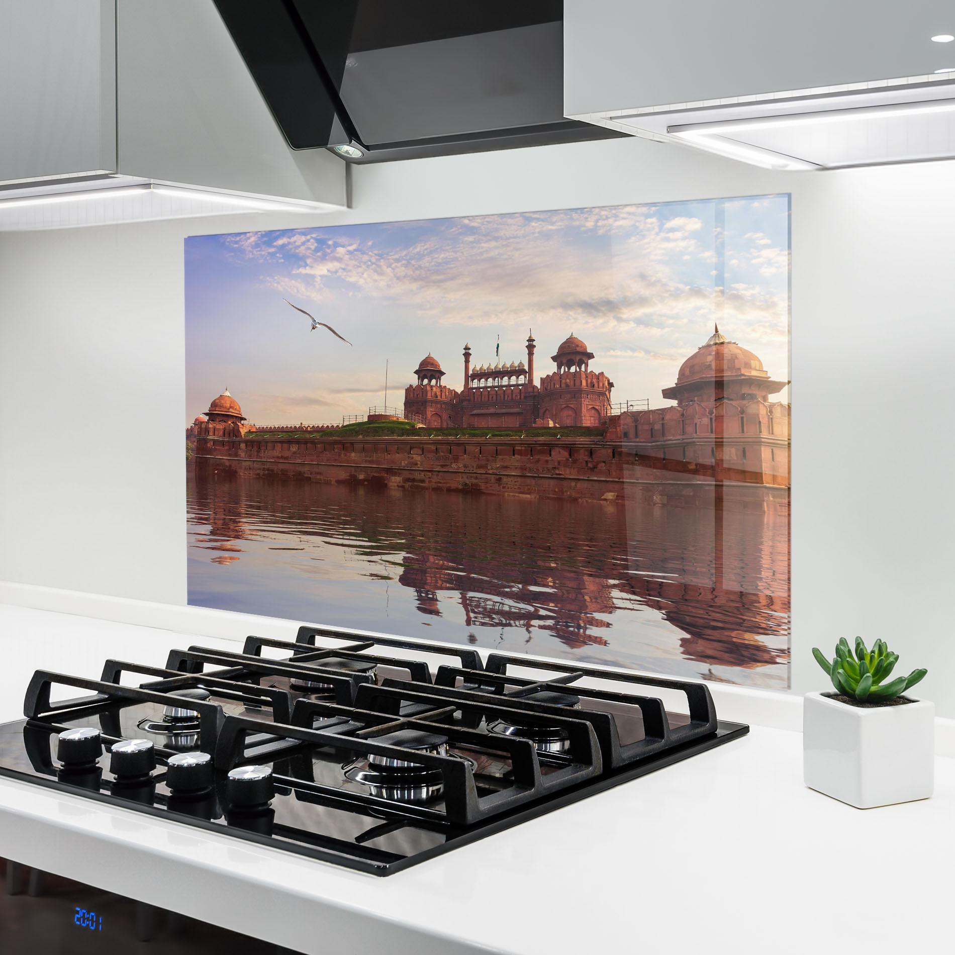 Küchenrückwand Glas Delhi India mockup 6